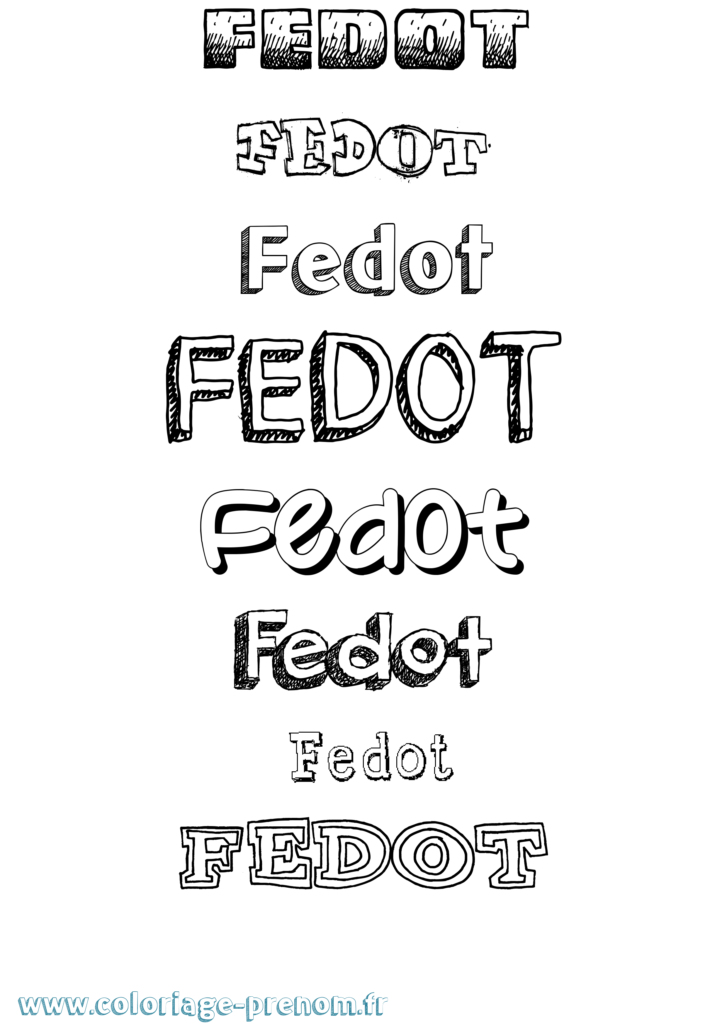 Coloriage Fedot Dessiné Coloriage prénom Fedot Dessiné
