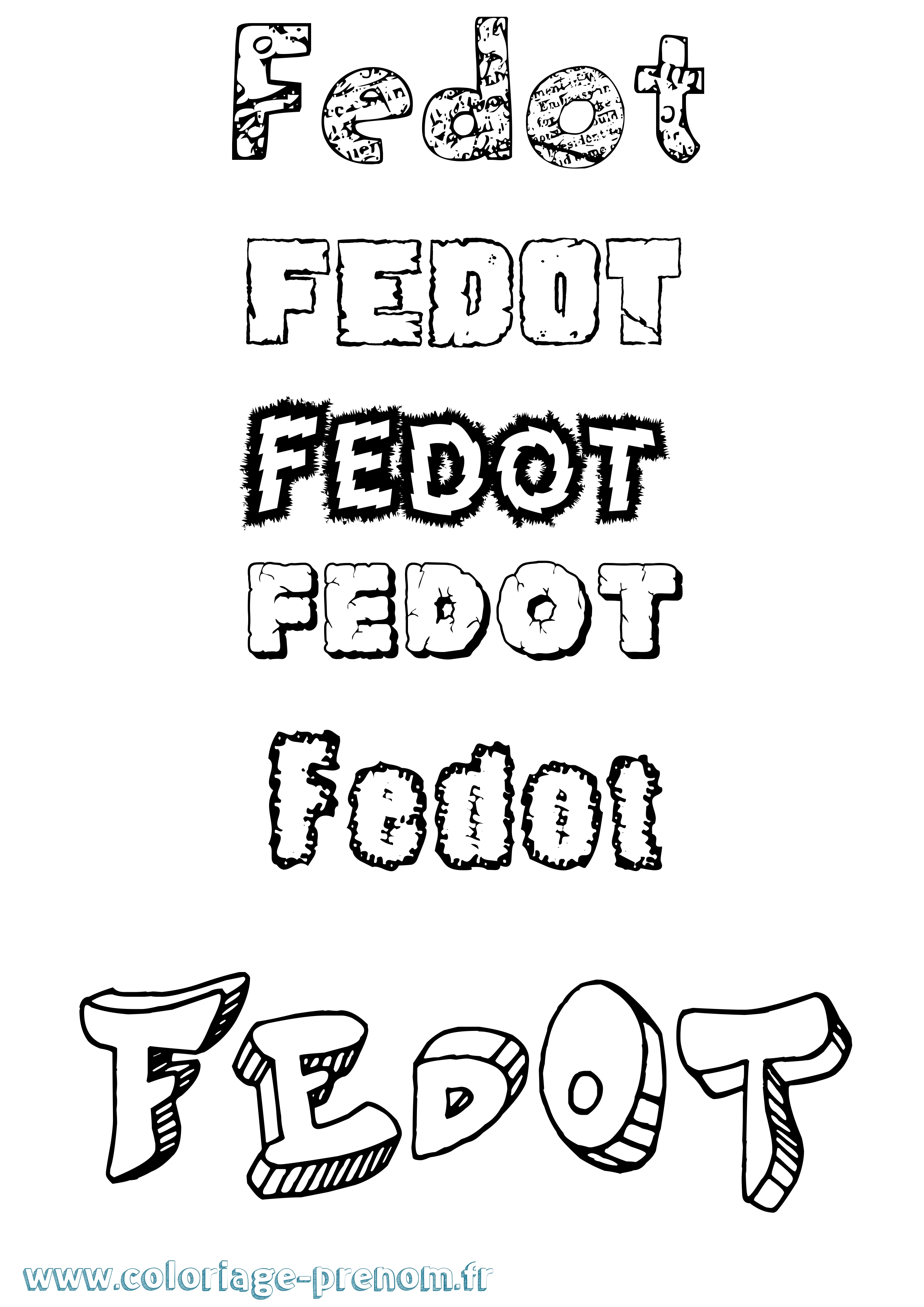 Coloriage Fedot Destructuré Coloriage prénom Fedot Destructuré