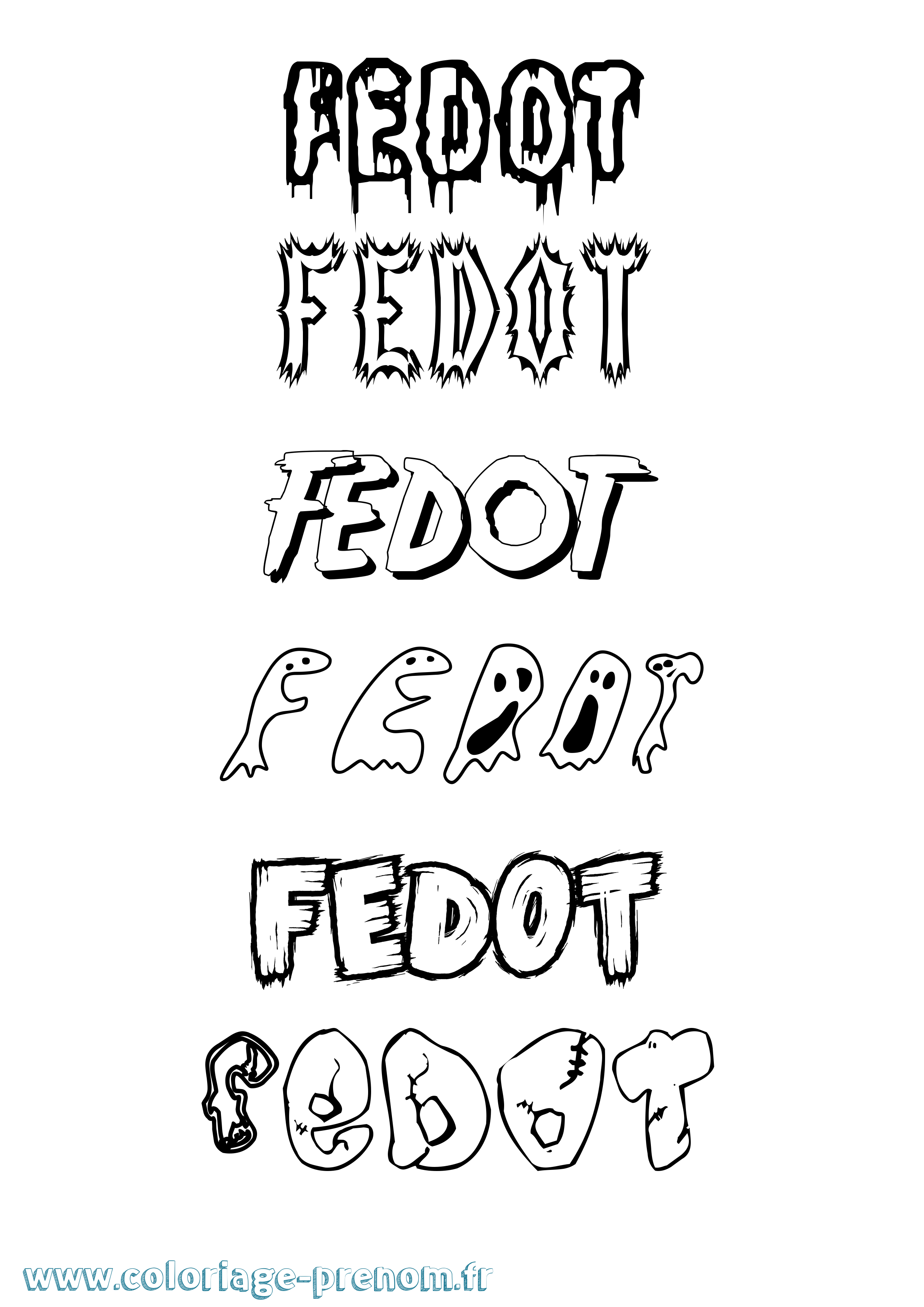 Coloriage Fedot Frisson Coloriage prénom Fedot Frisson