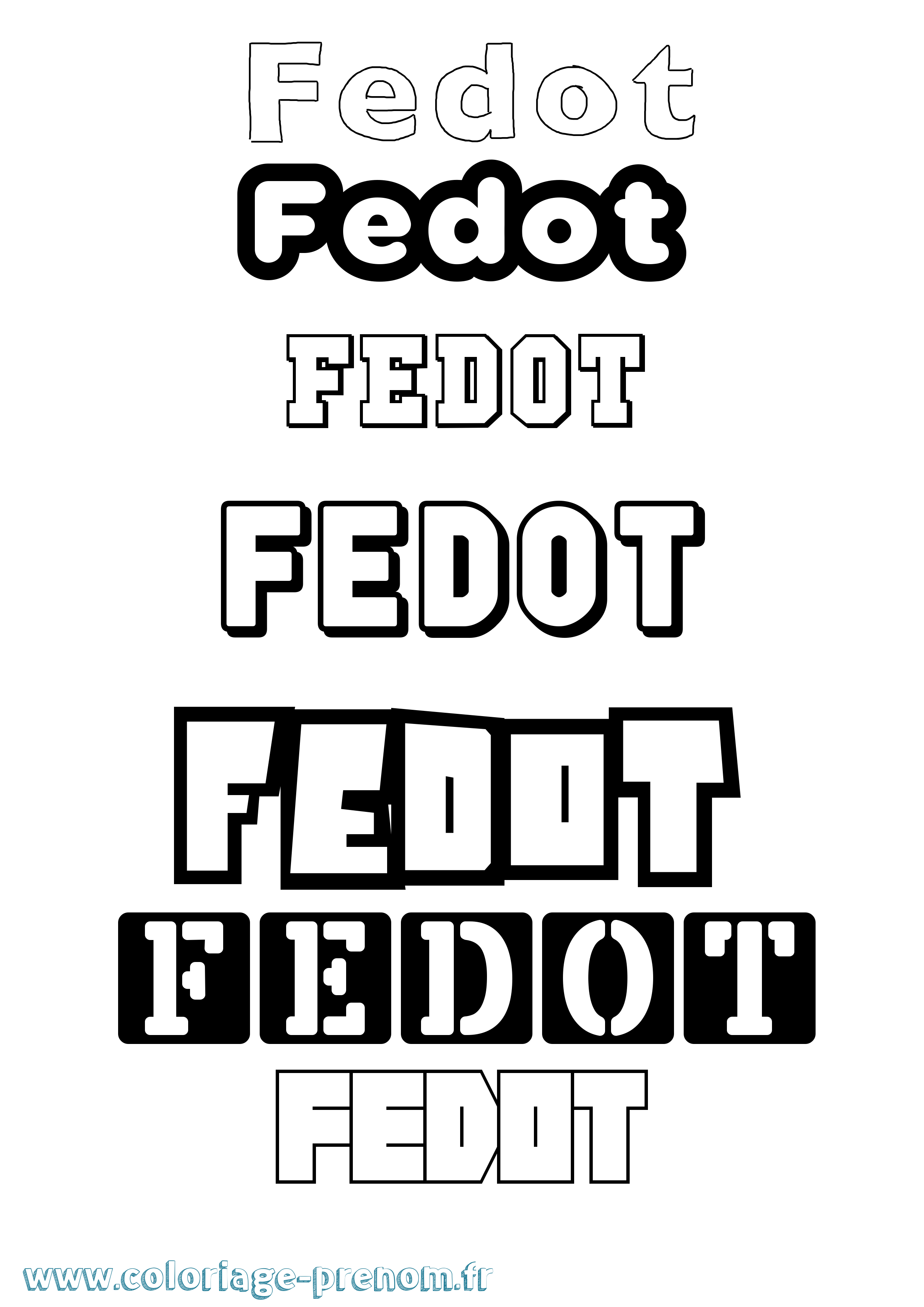 Coloriage Fedot Simple Coloriage prénom Fedot Simple