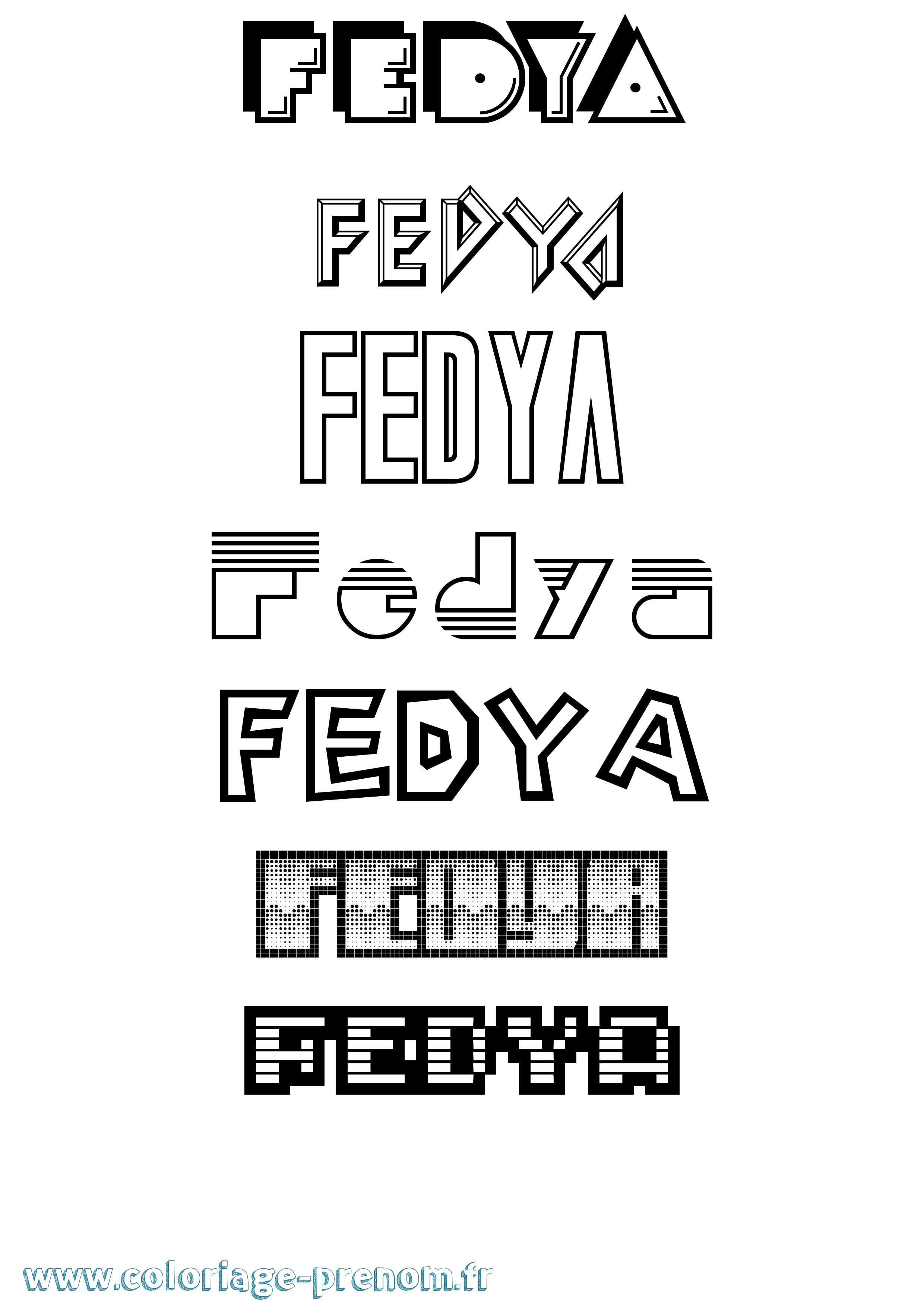 Coloriage Fedya Jeux Vidéos Coloriage prénom Fedya Jeux Vidéos