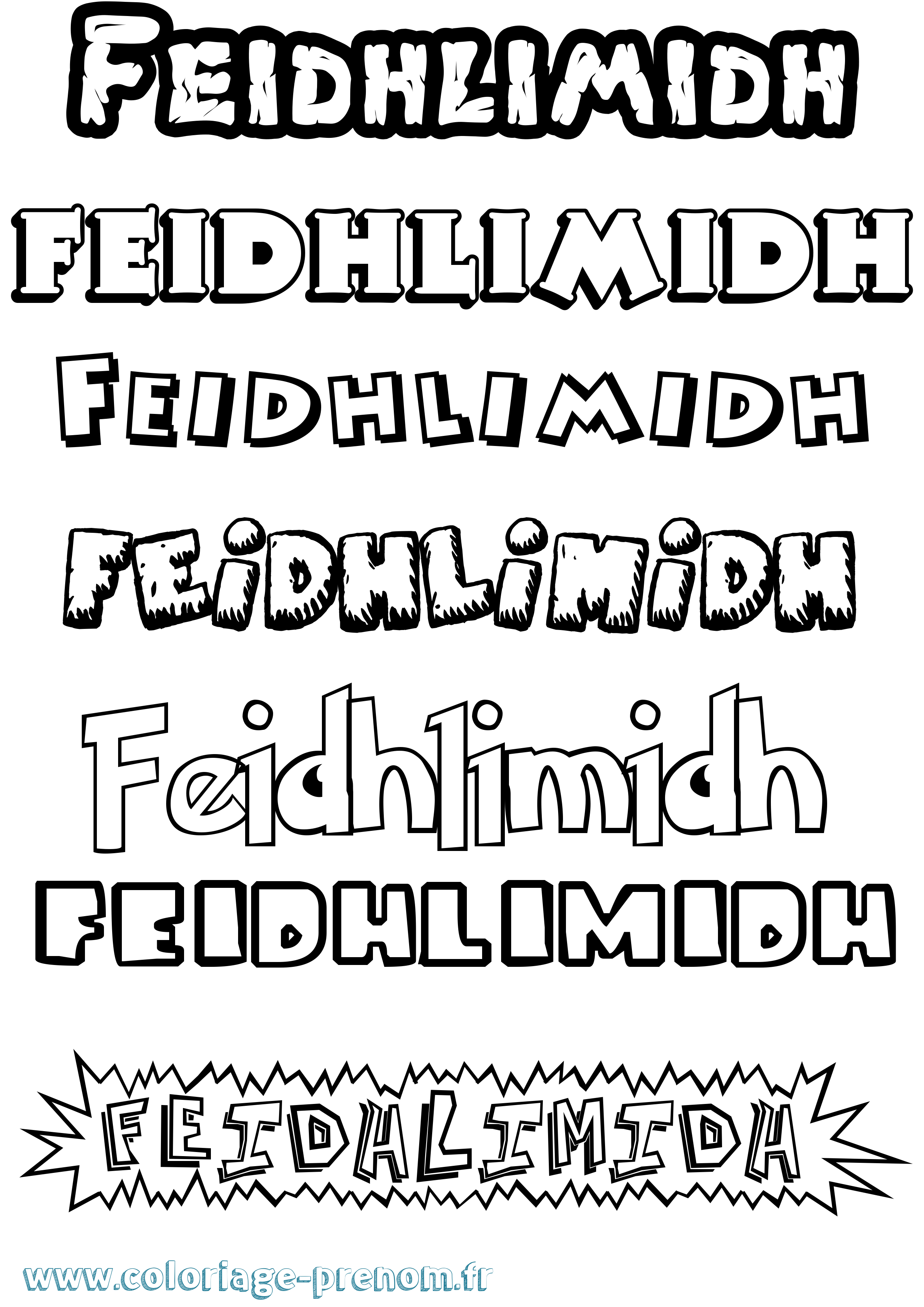 Coloriage Feidhlimidh Dessin Animé Coloriage prénom Feidhlimidh Dessin Animé