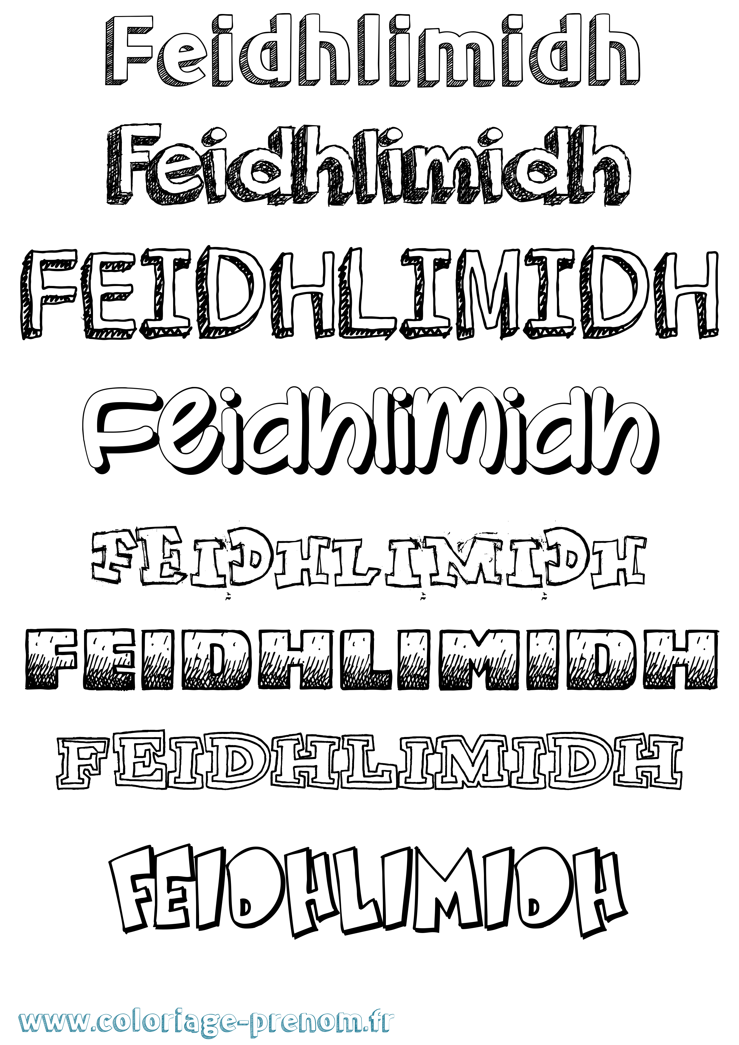 Coloriage Feidhlimidh Dessiné Coloriage prénom Feidhlimidh Dessiné