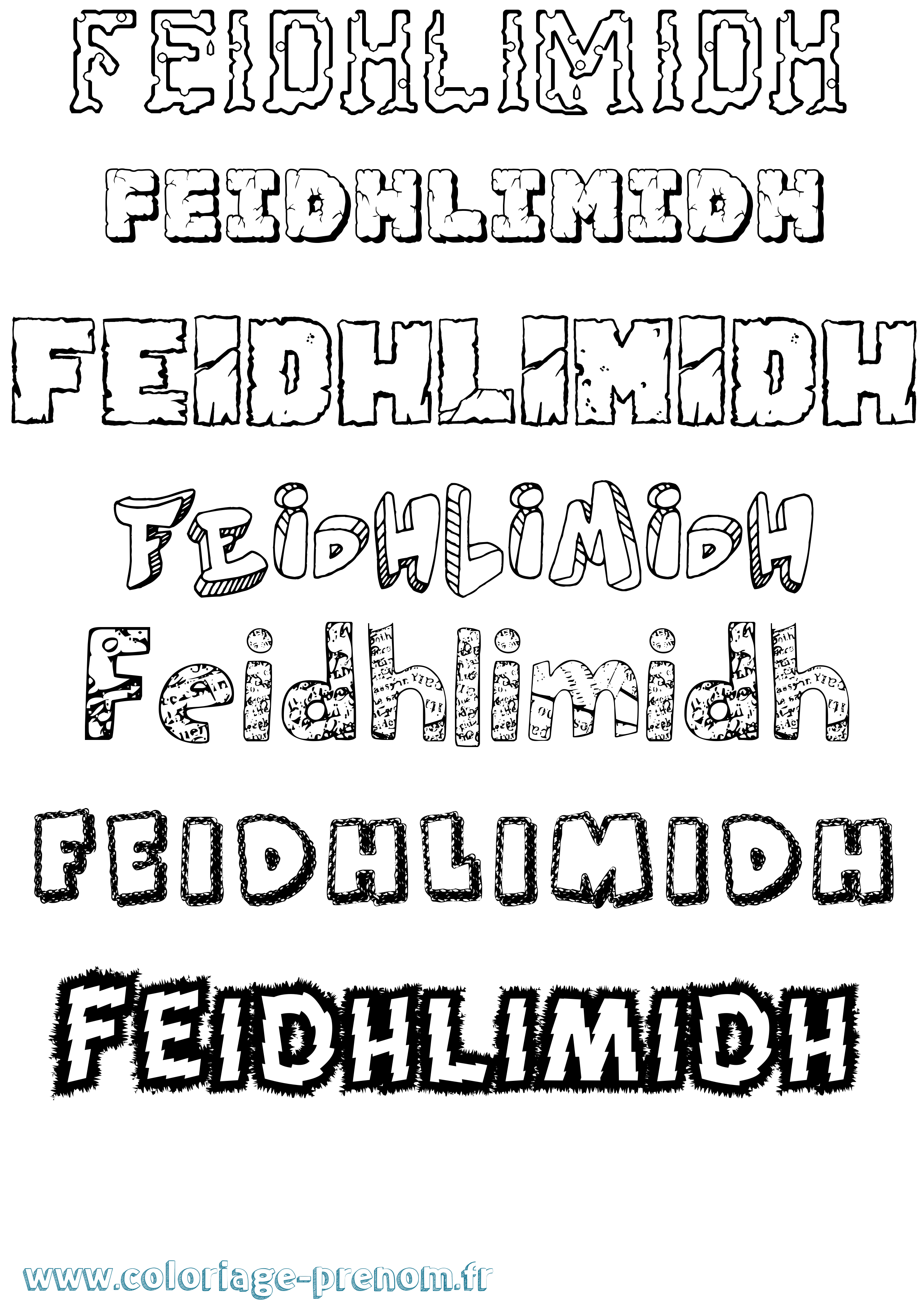 Coloriage Feidhlimidh Destructuré Coloriage prénom Feidhlimidh Destructuré