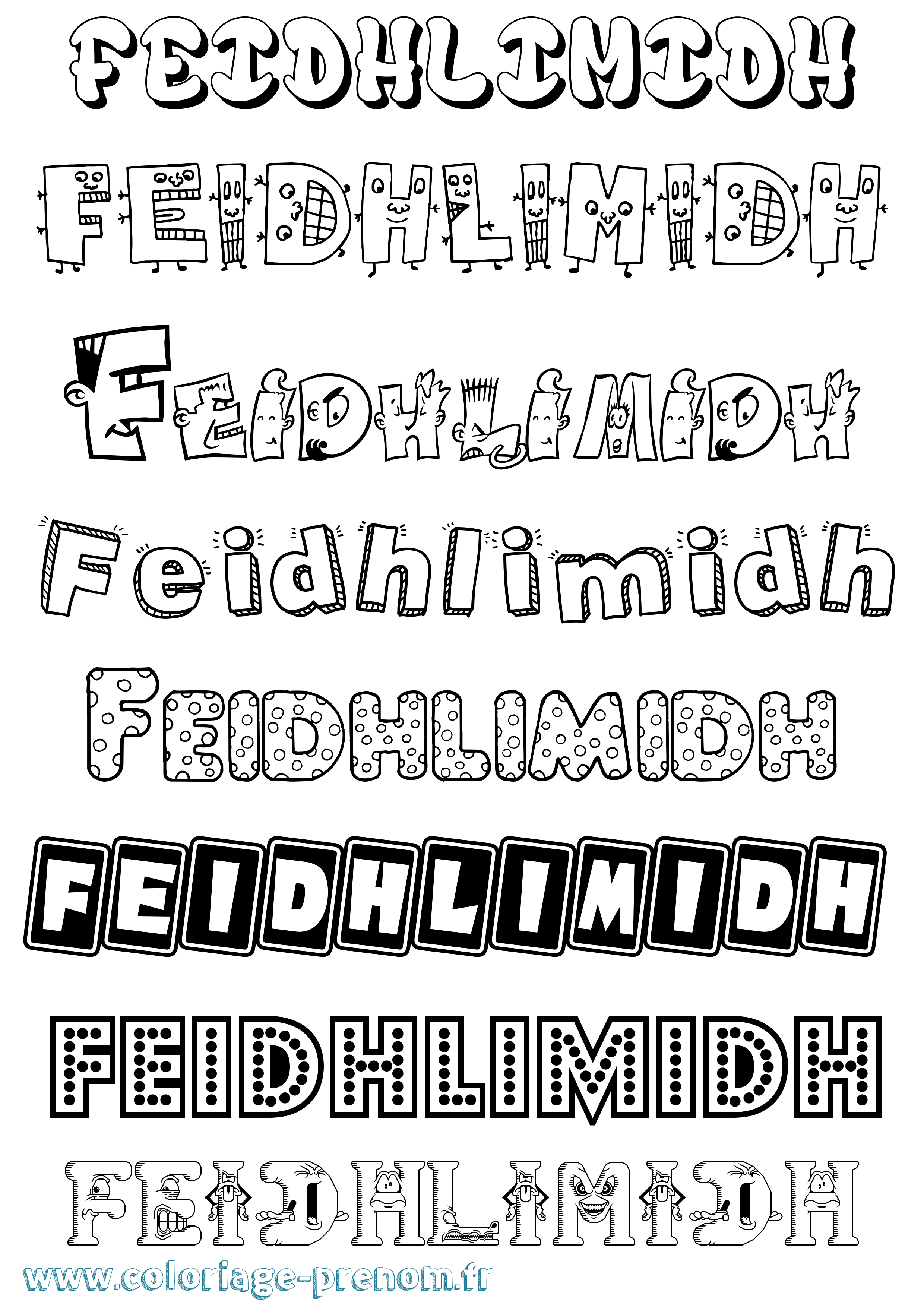 Coloriage Feidhlimidh Fun Coloriage prénom Feidhlimidh Fun