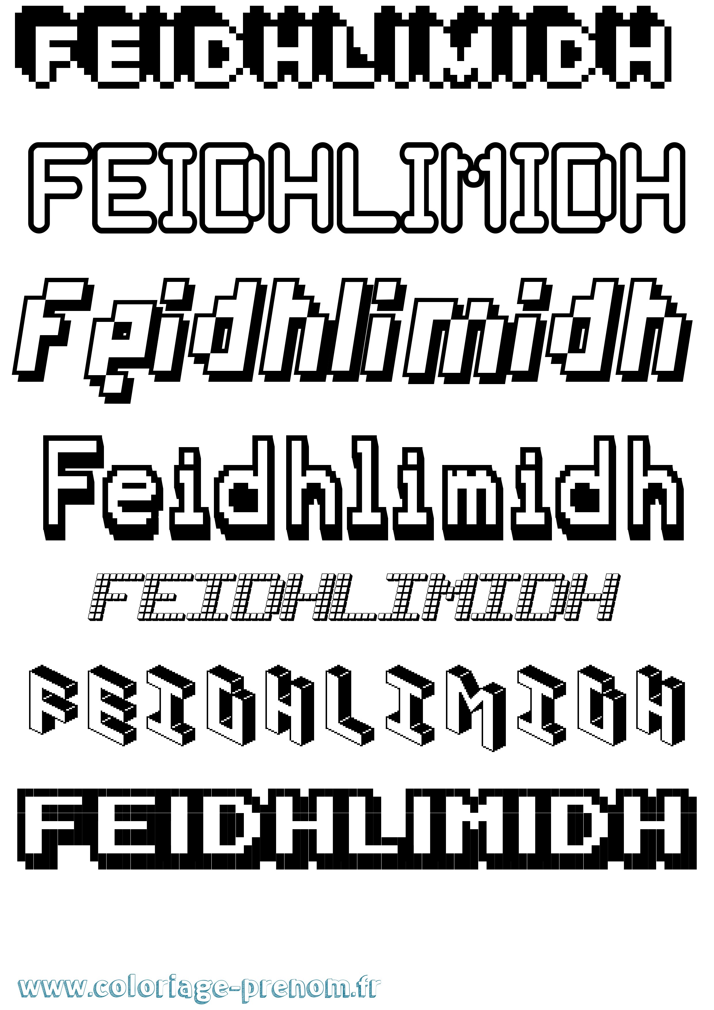 Coloriage Feidhlimidh Pixel Coloriage prénom Feidhlimidh Pixel