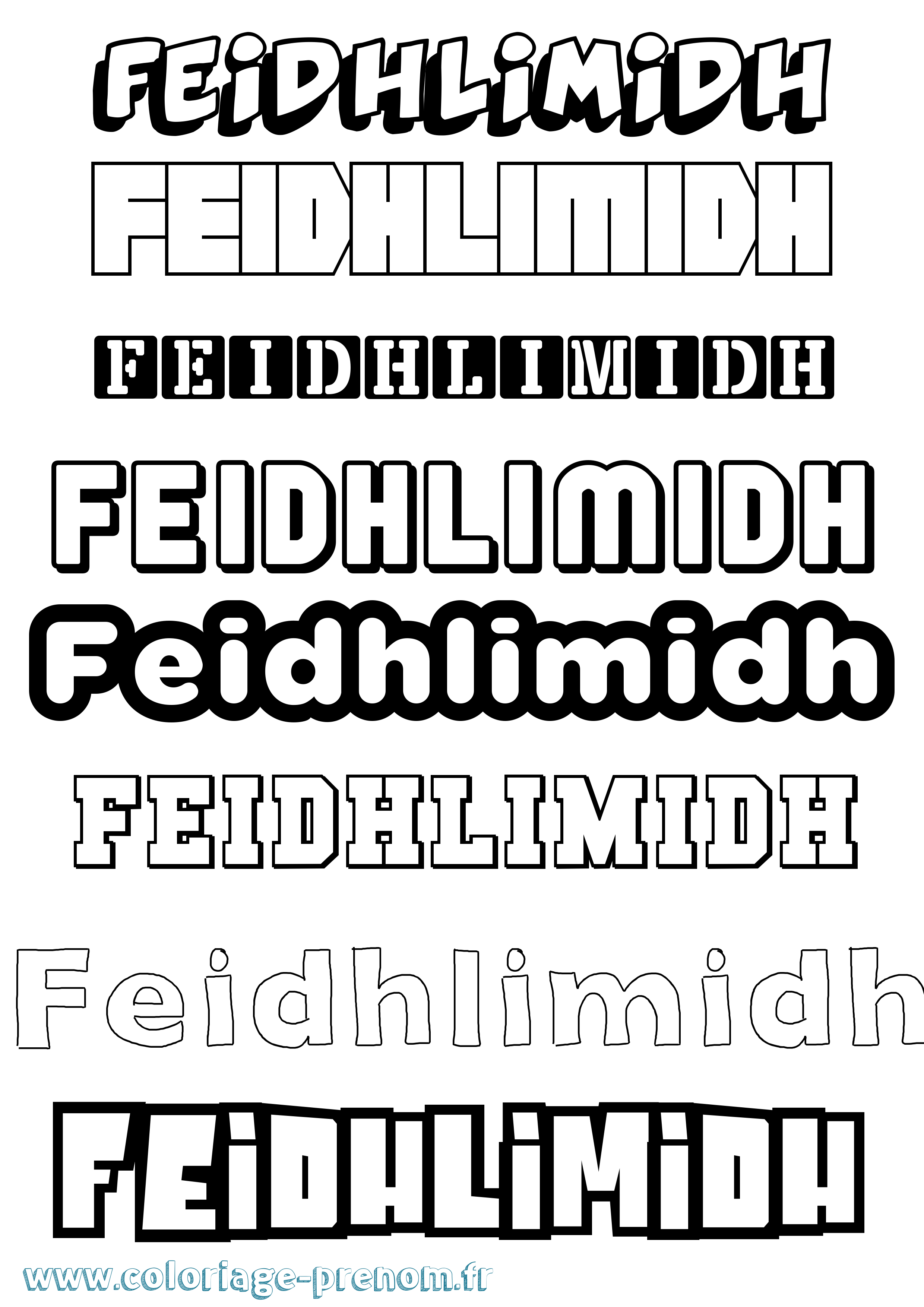 Coloriage Feidhlimidh Simple Coloriage prénom Feidhlimidh Simple