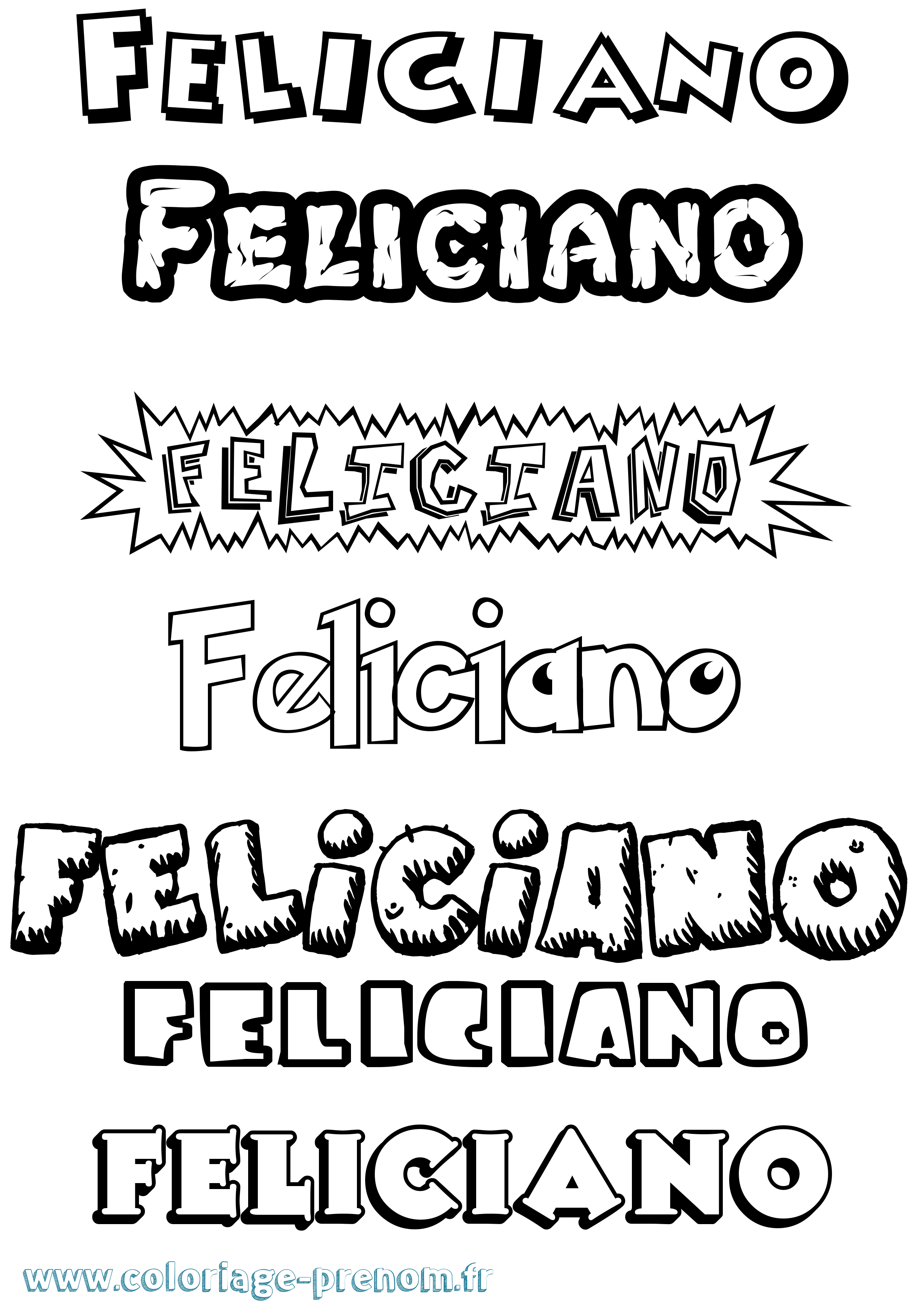 Coloriage Feliciano Dessin Animé Coloriage prénom Feliciano Dessin Animé
