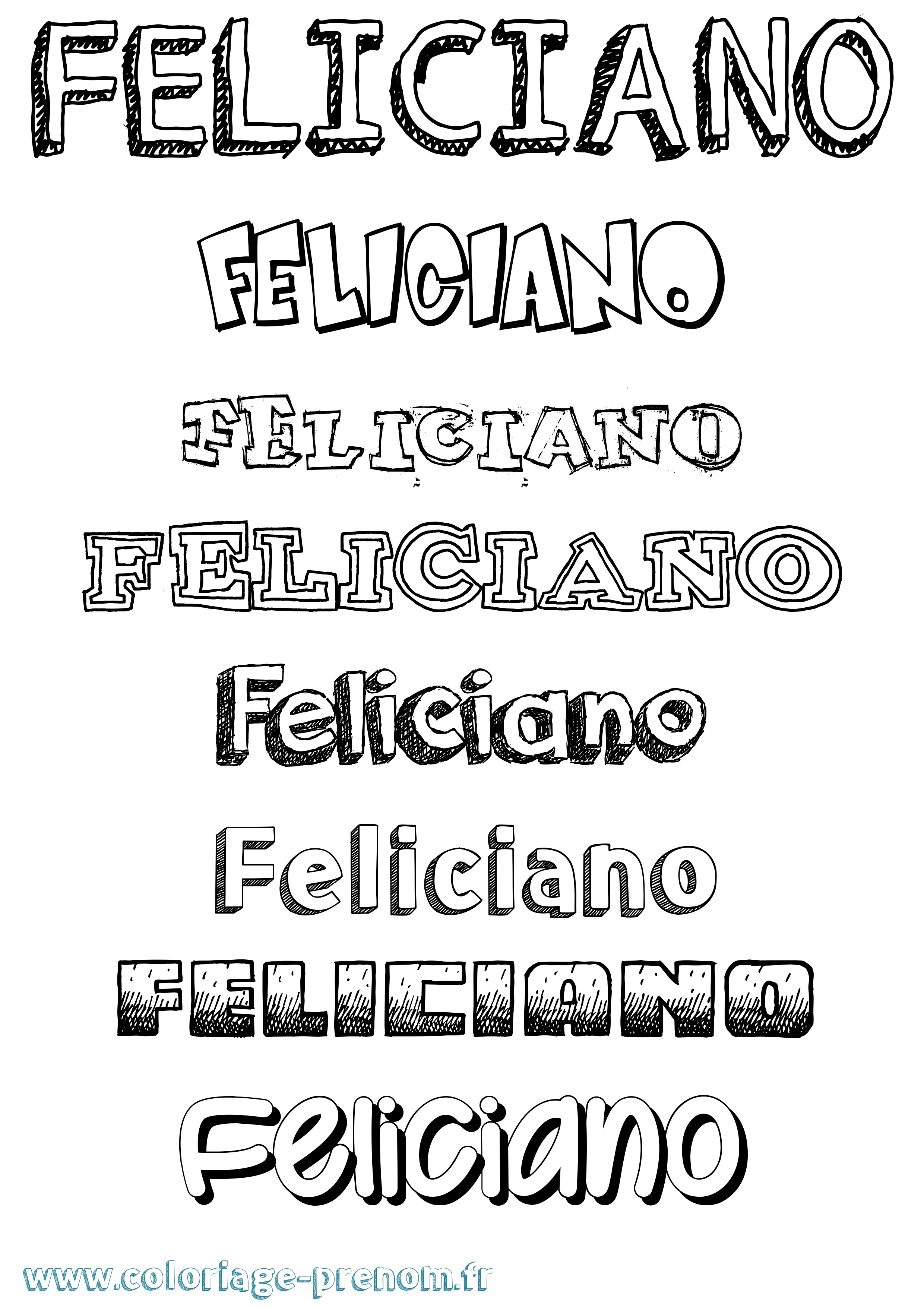 Coloriage Feliciano Dessiné Coloriage prénom Feliciano Dessiné