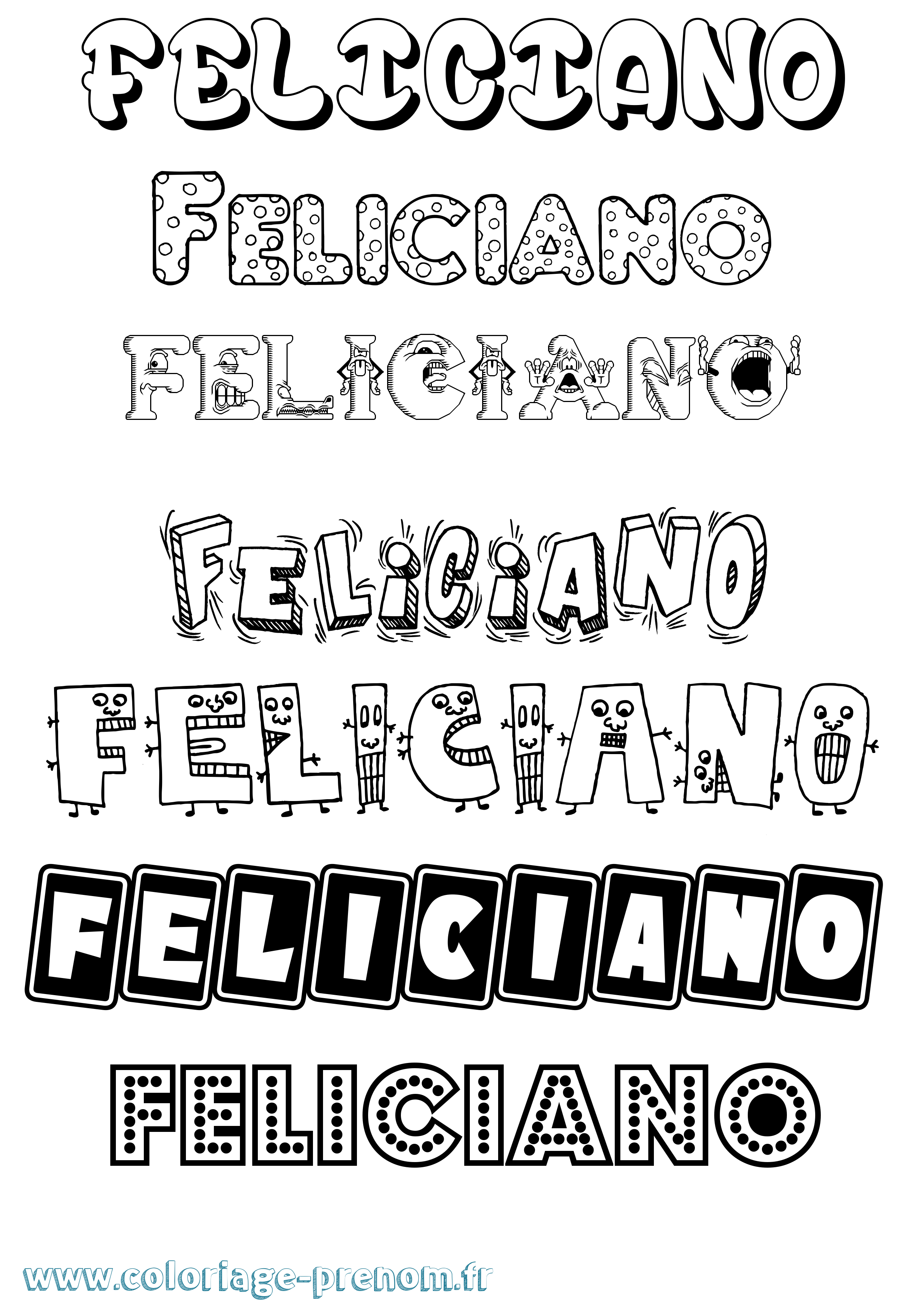 Coloriage Feliciano Fun Coloriage prénom Feliciano Fun