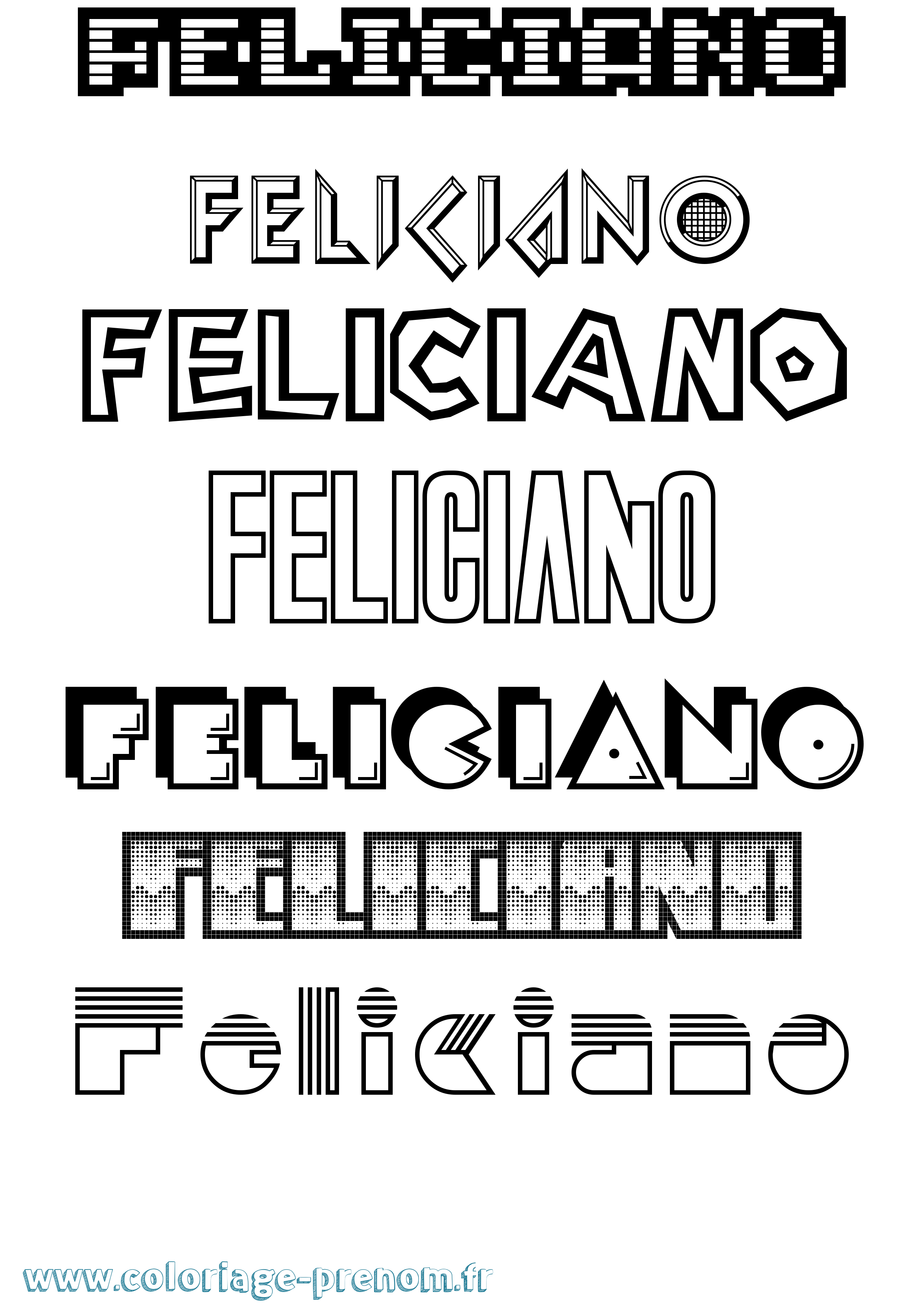 Coloriage Feliciano Jeux Vidéos Coloriage prénom Feliciano Jeux Vidéos