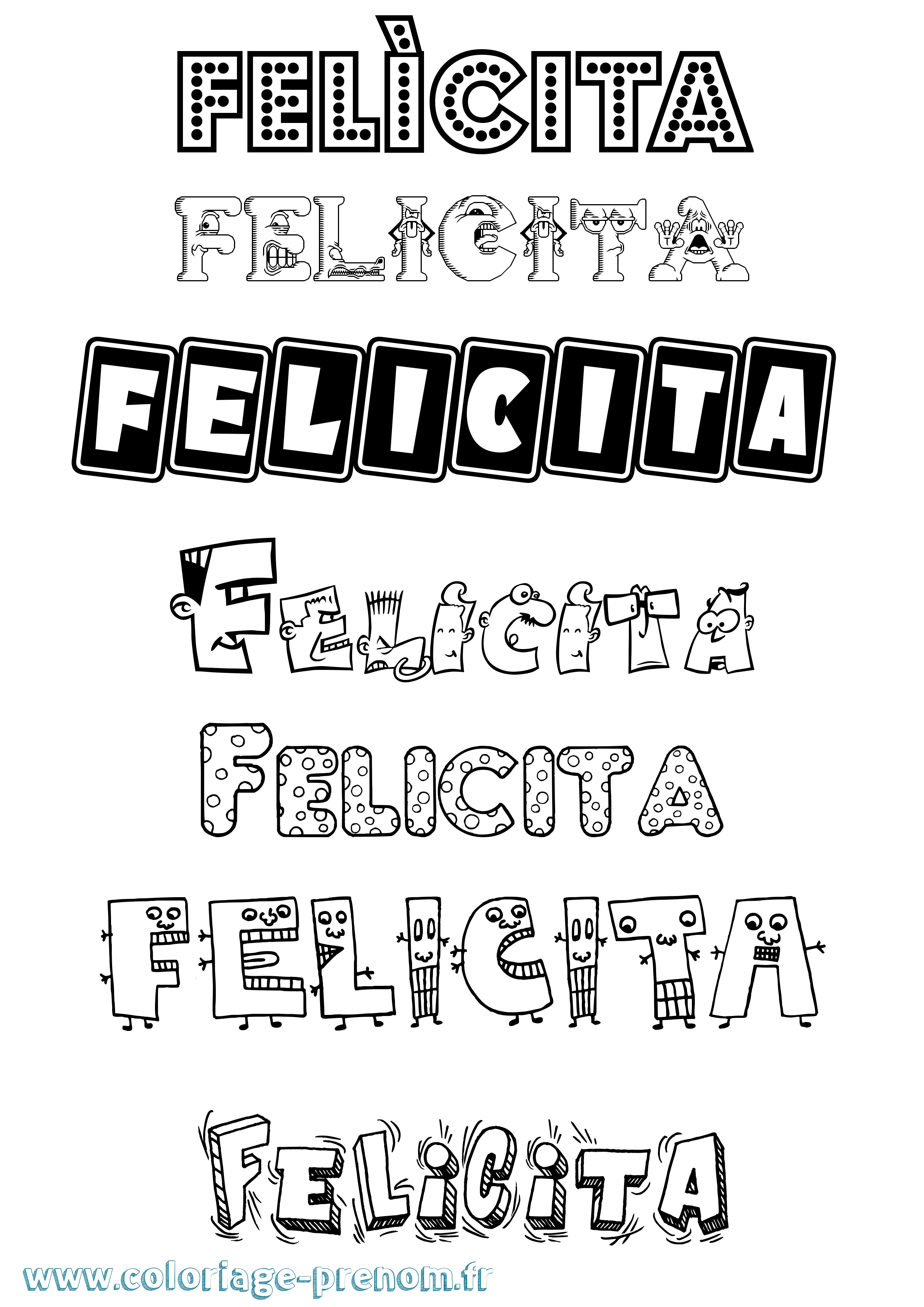 Coloriage Felìcita Fun Coloriage prénom Felìcita Fun