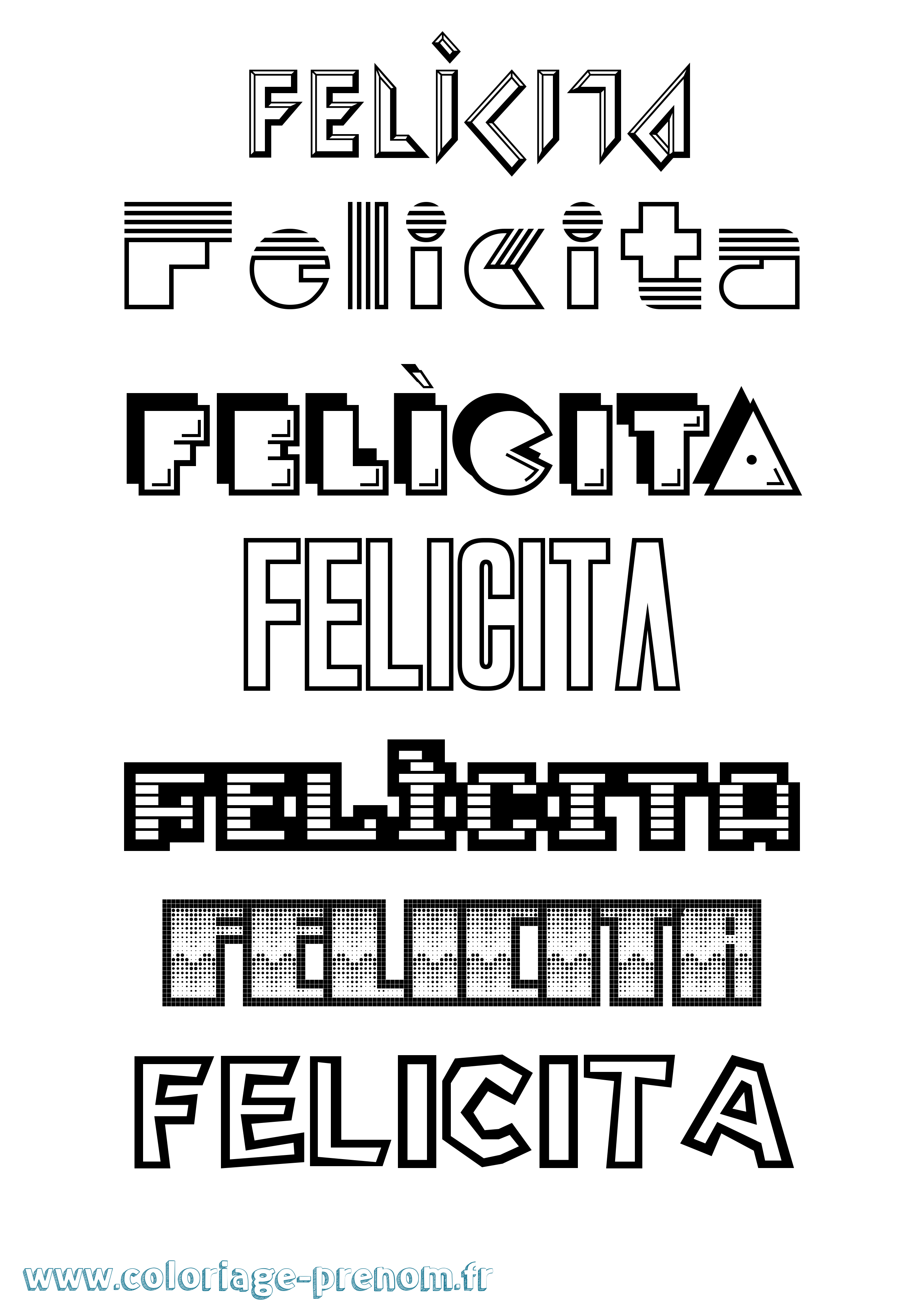 Coloriage Felìcita Jeux Vidéos Coloriage prénom Felìcita Jeux Vidéos