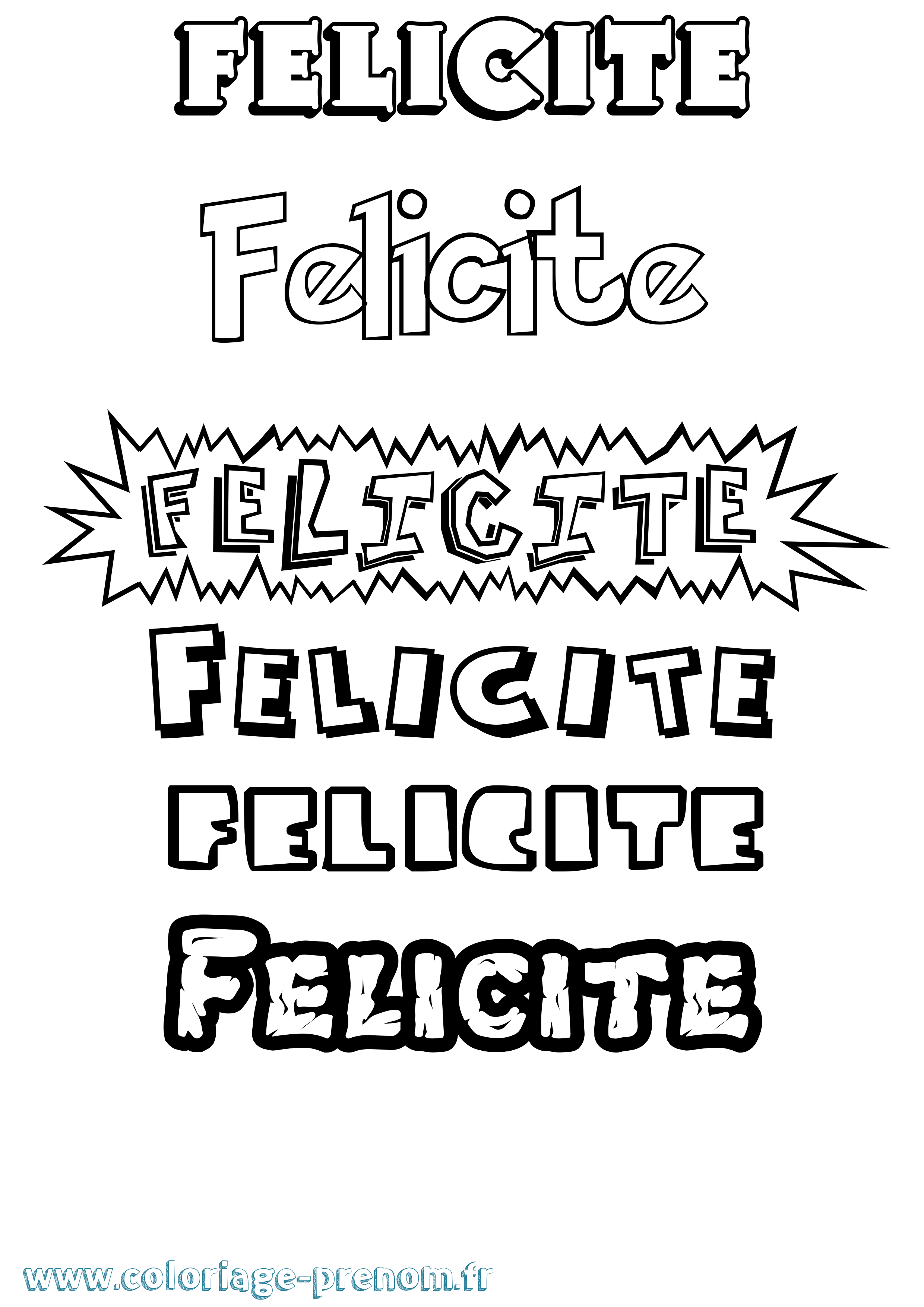 Coloriage Felicite Dessin Animé Coloriage prénom Felicite Dessin Animé
