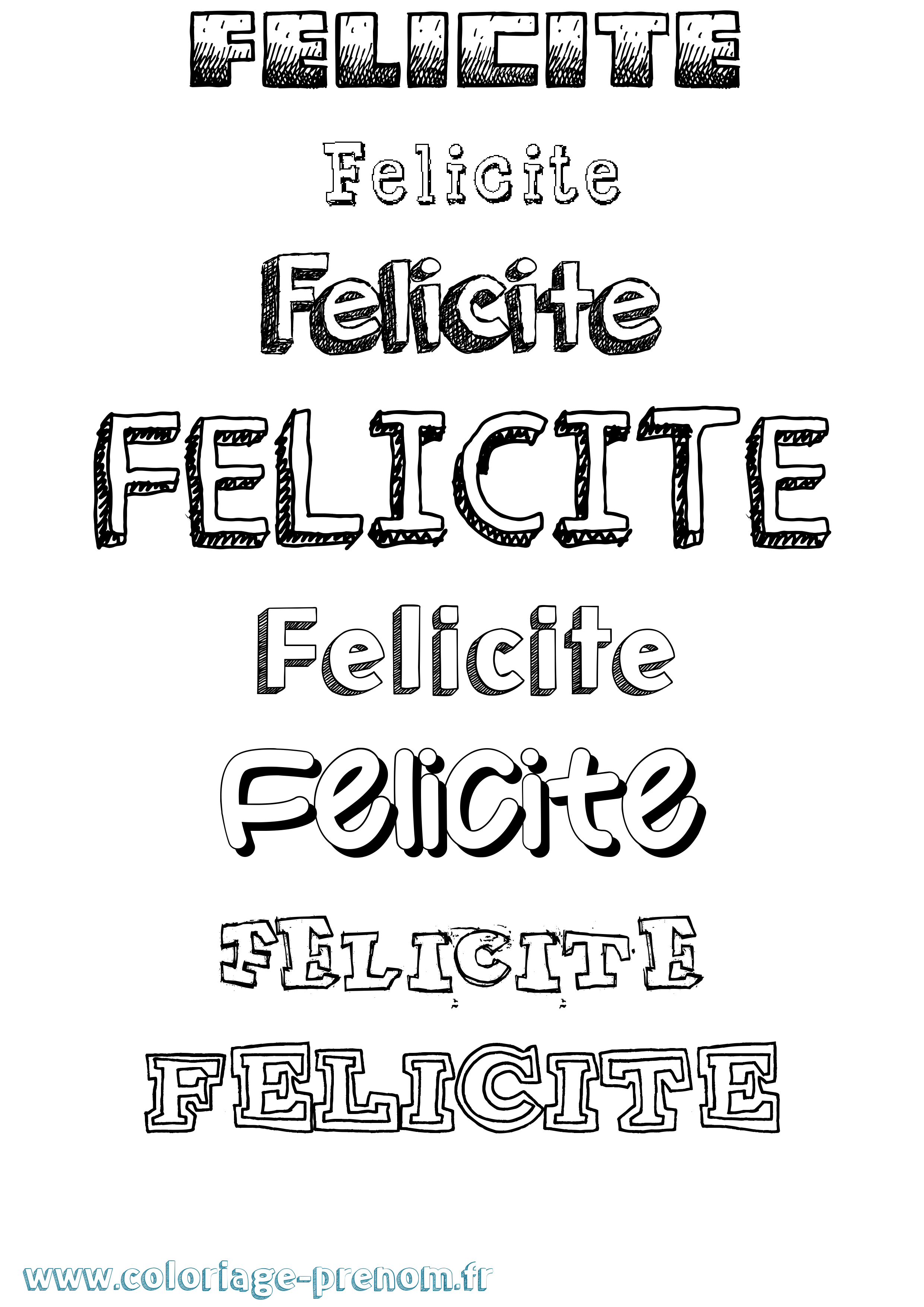 Coloriage Felicite Dessiné Coloriage prénom Felicite Dessiné