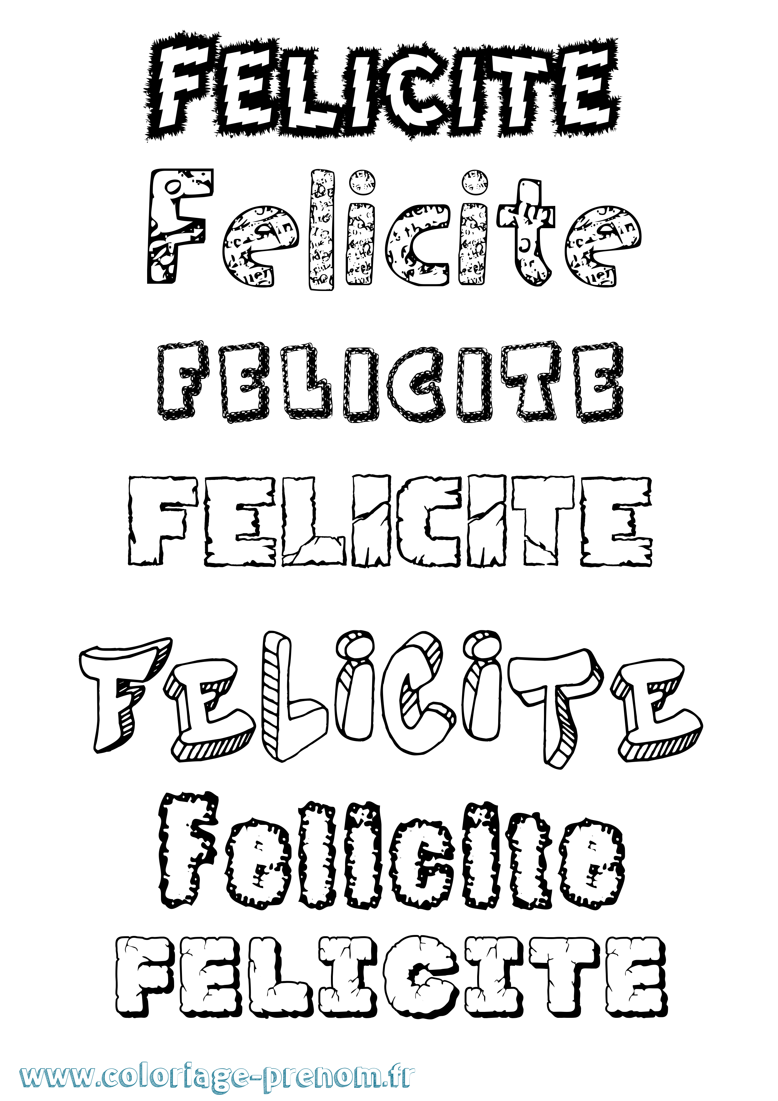 Coloriage Felicite Destructuré Coloriage prénom Felicite Destructuré