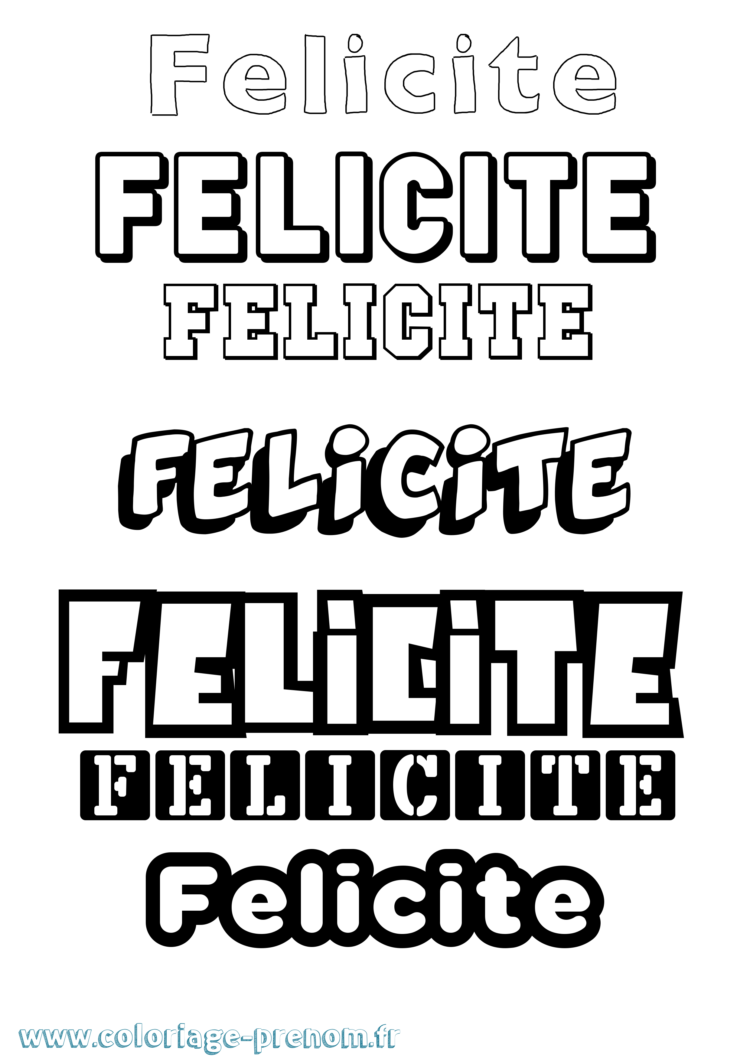 Coloriage Felicite Simple Coloriage prénom Felicite Simple