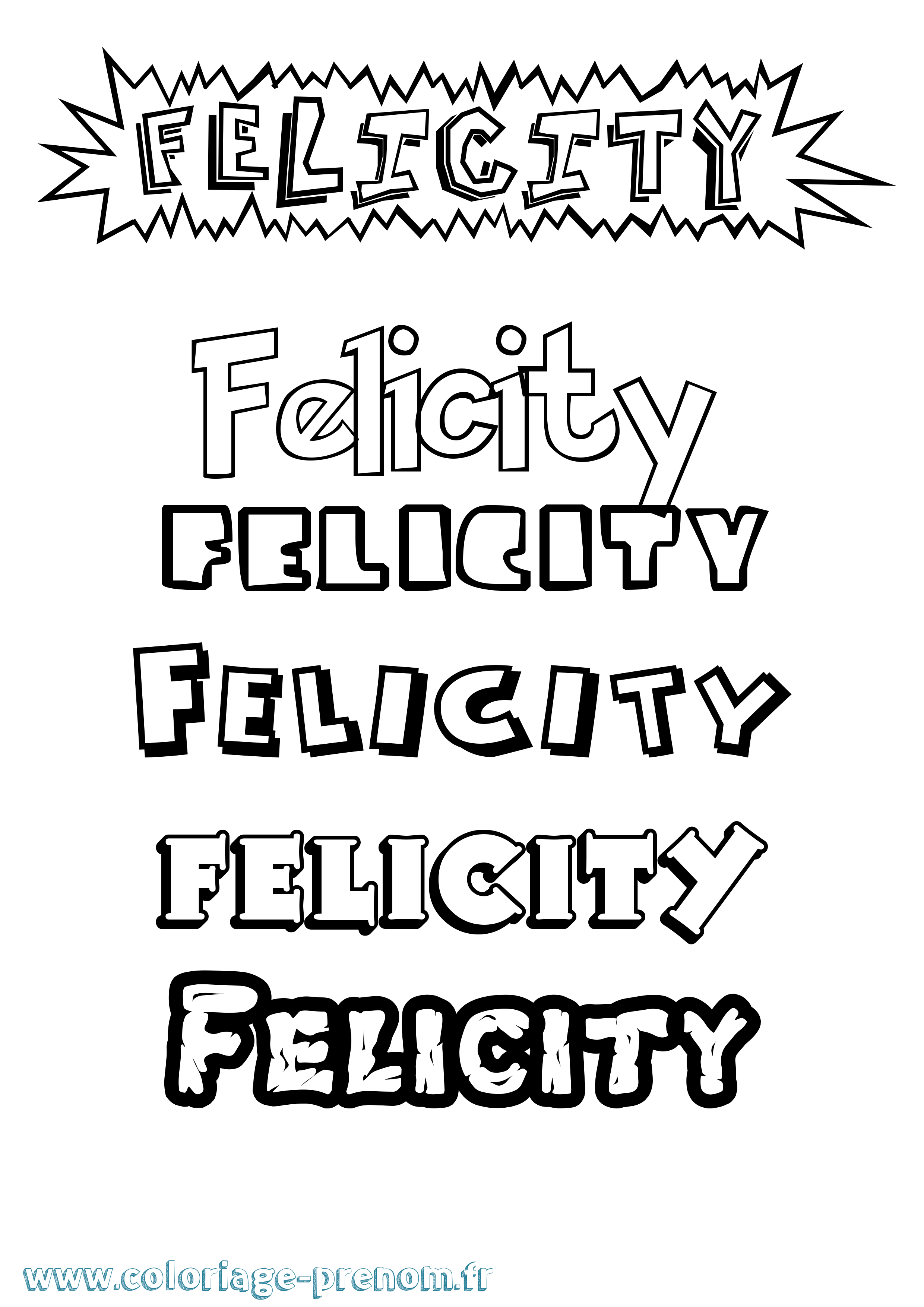 Coloriage Felicity Dessin Animé Coloriage prénom Felicity Dessin Animé