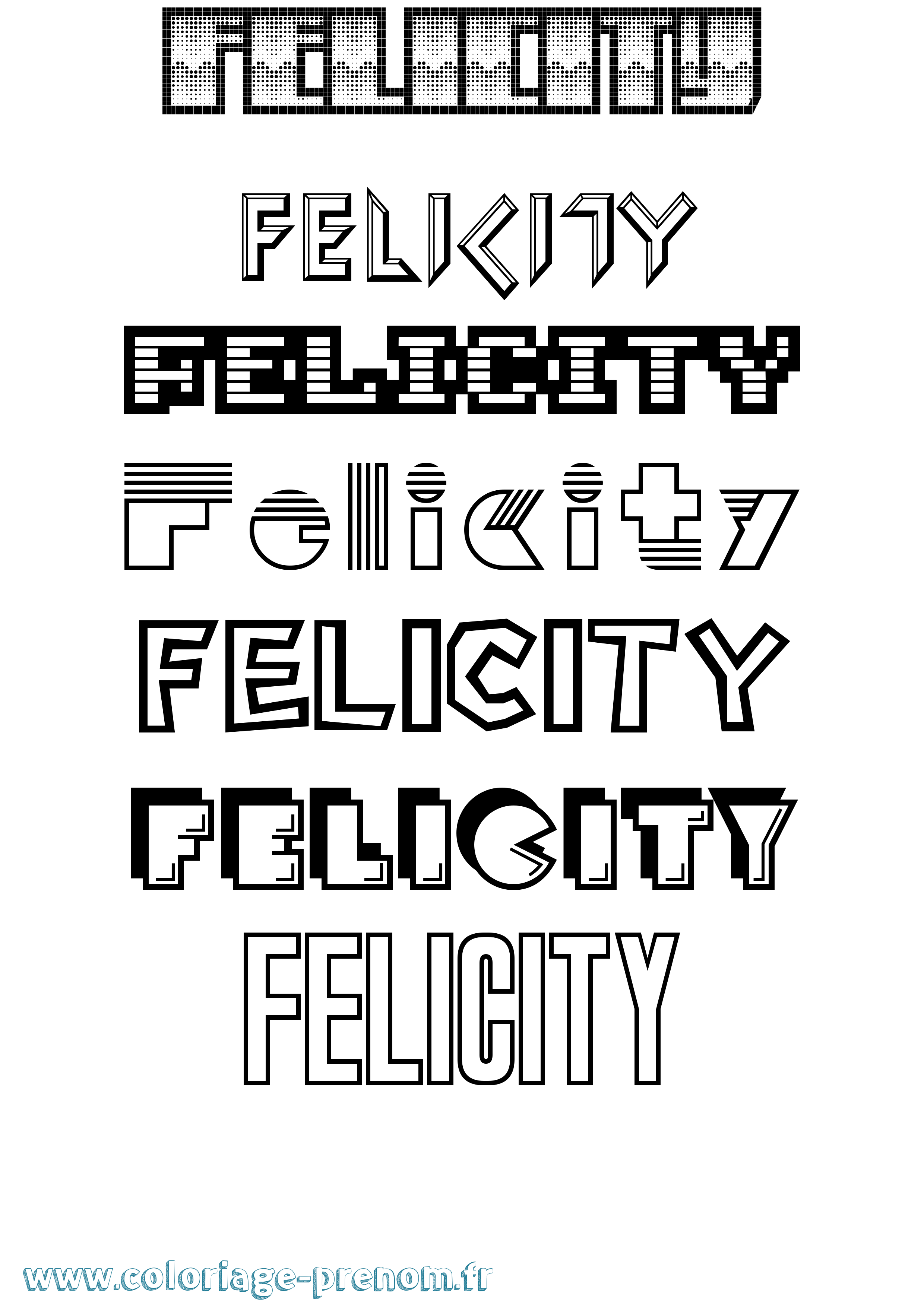 Coloriage Felicity Jeux Vidéos Coloriage prénom Felicity Jeux Vidéos