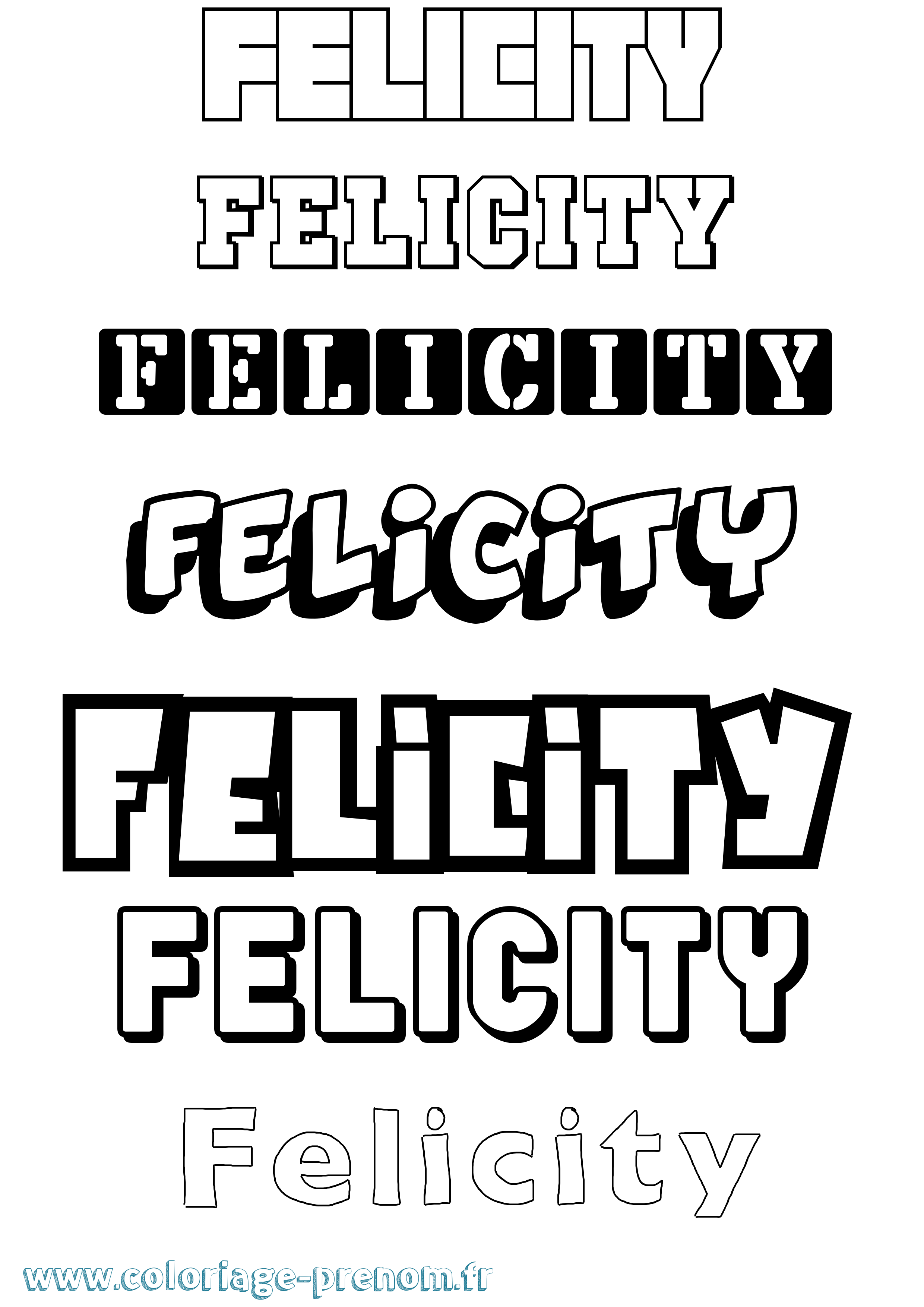 Coloriage Felicity Simple Coloriage prénom Felicity Simple