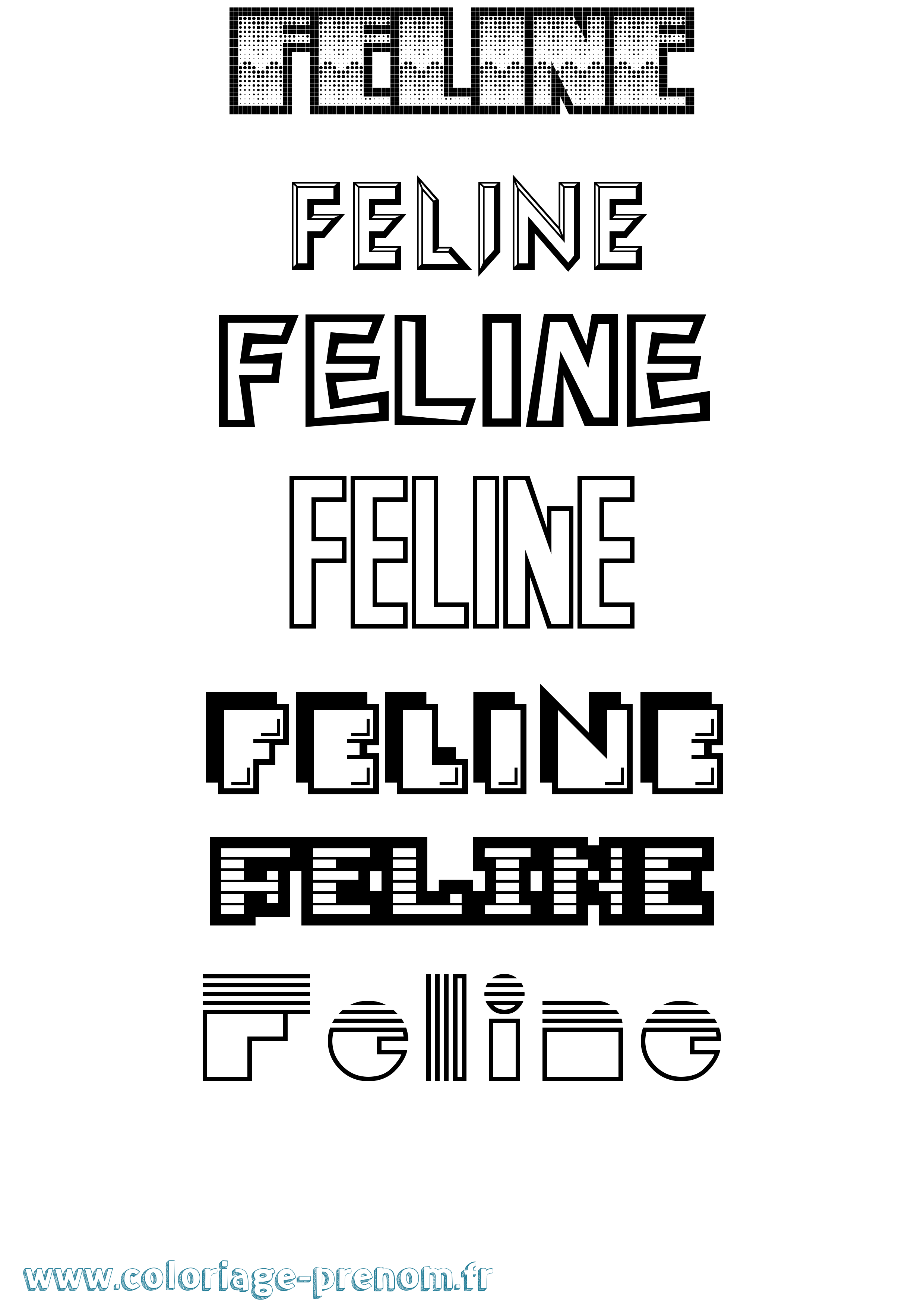 Coloriage Feline Jeux Vidéos Coloriage prénom Feline Jeux Vidéos