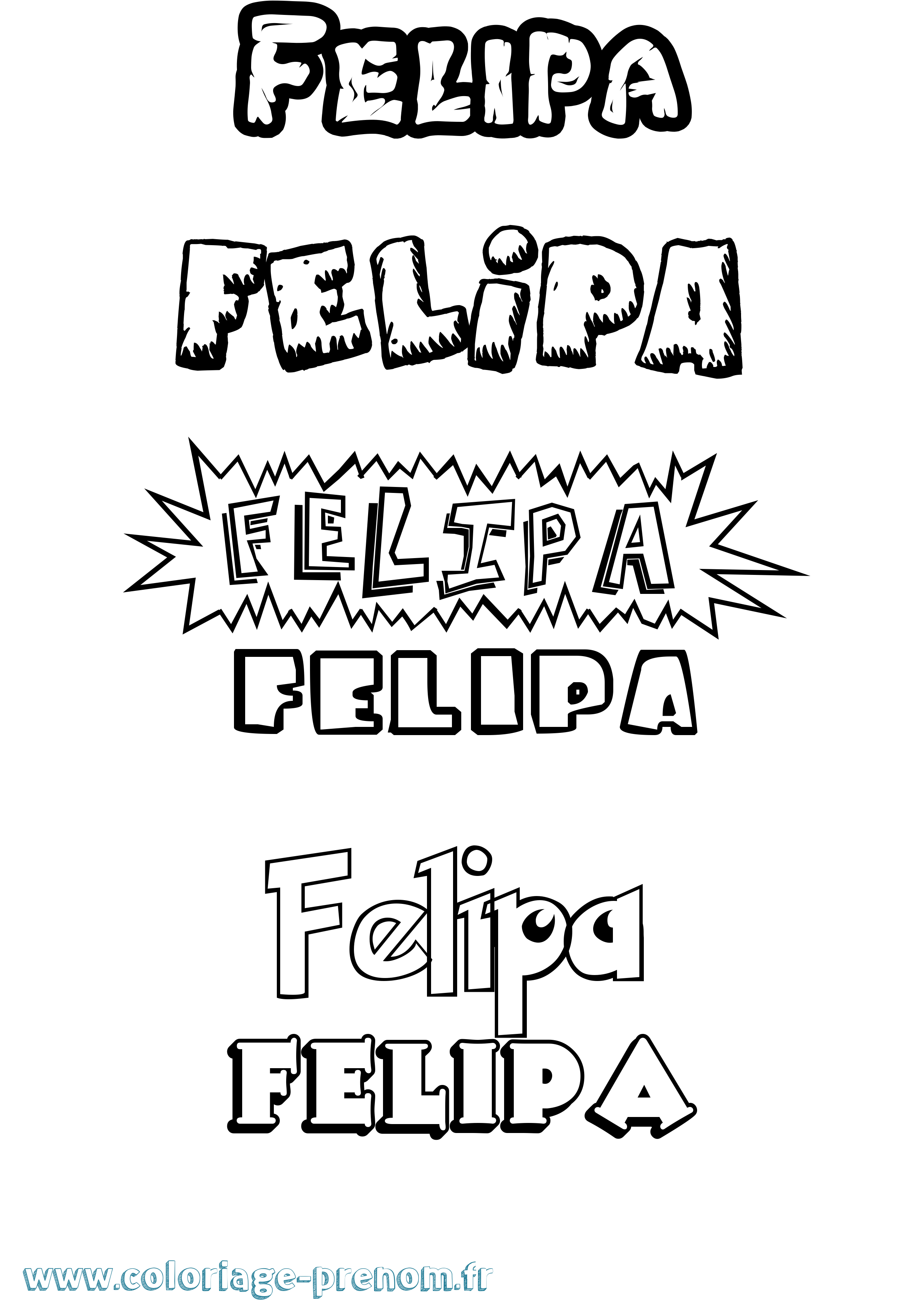 Coloriage Felipa Dessin Animé Coloriage prénom Felipa Dessin Animé