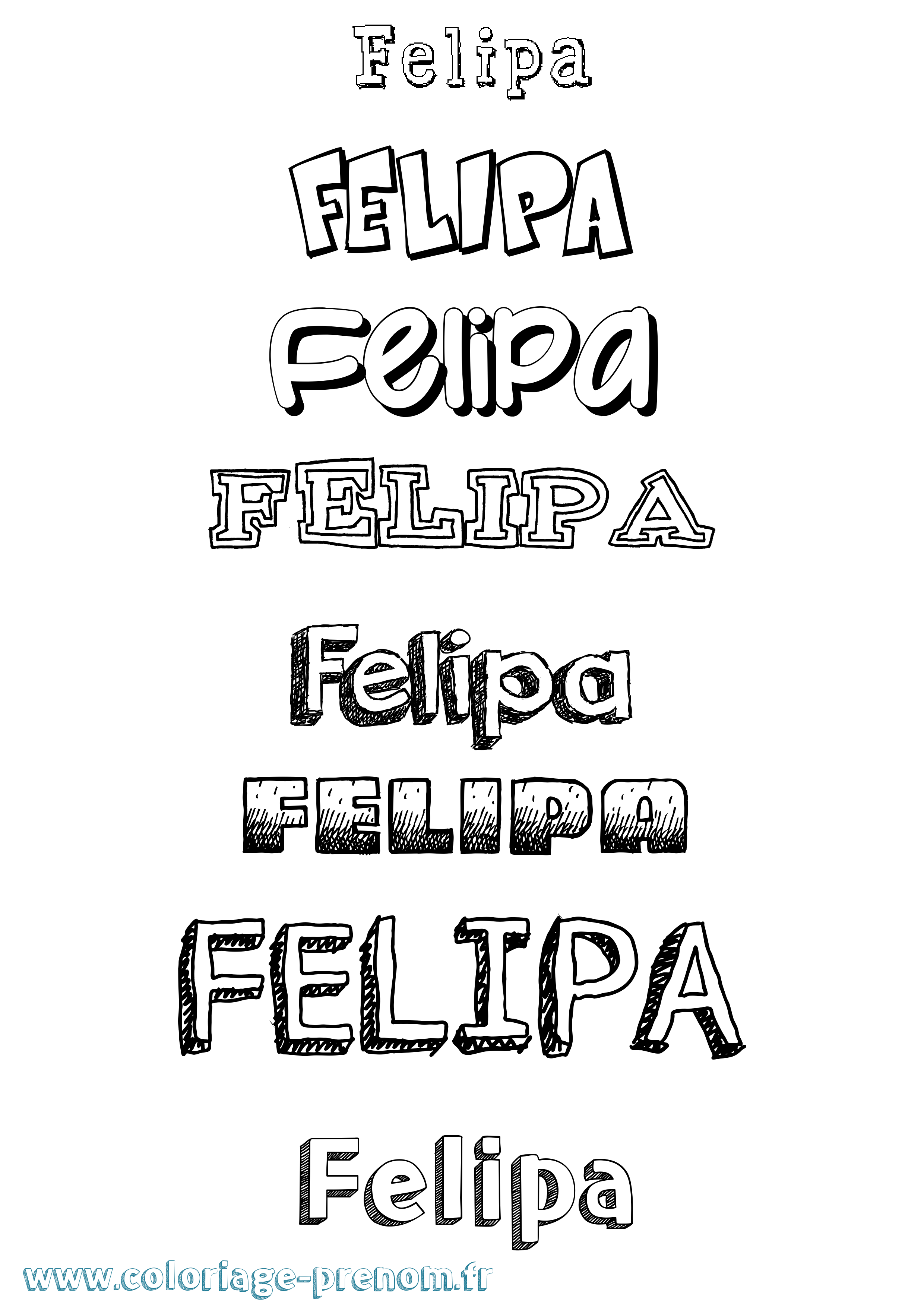 Coloriage Felipa Dessiné Coloriage prénom Felipa Dessiné