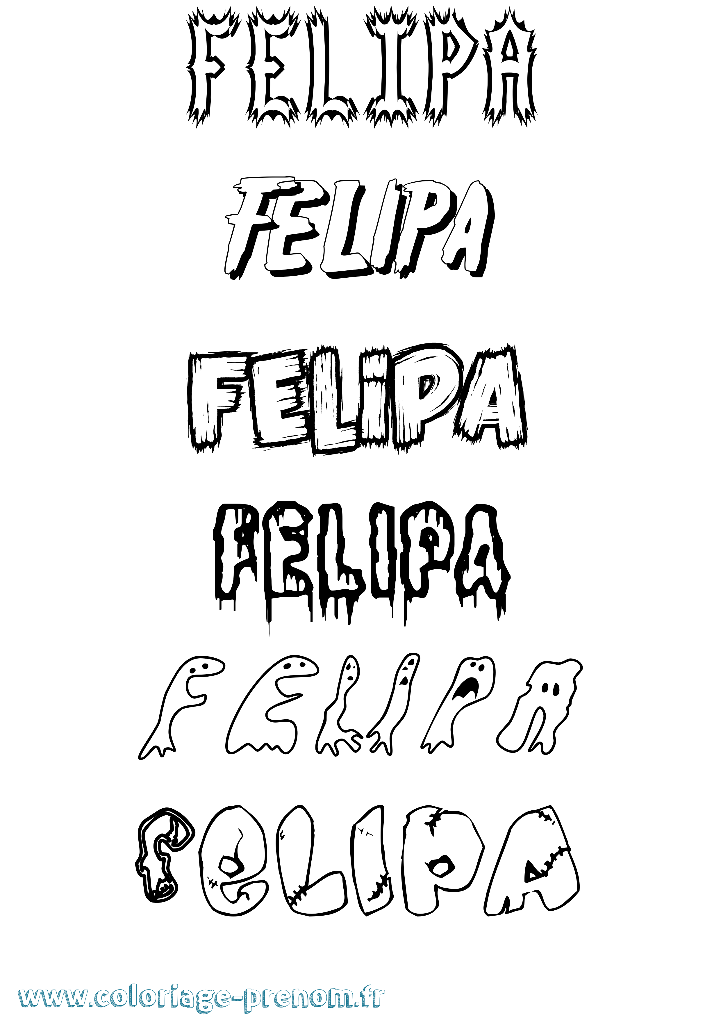 Coloriage Felipa Frisson Coloriage prénom Felipa Frisson