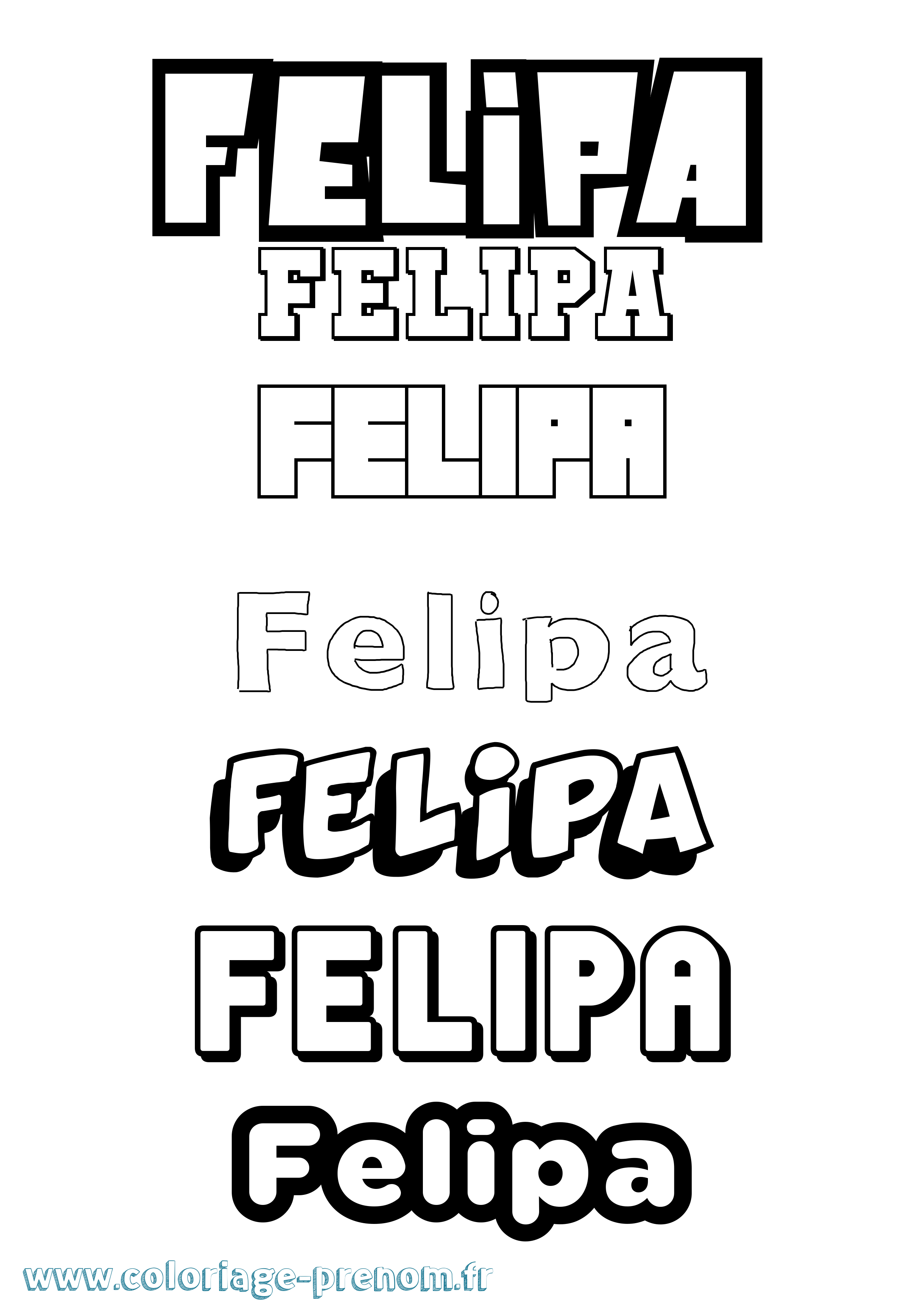 Coloriage Felipa Simple Coloriage prénom Felipa Simple