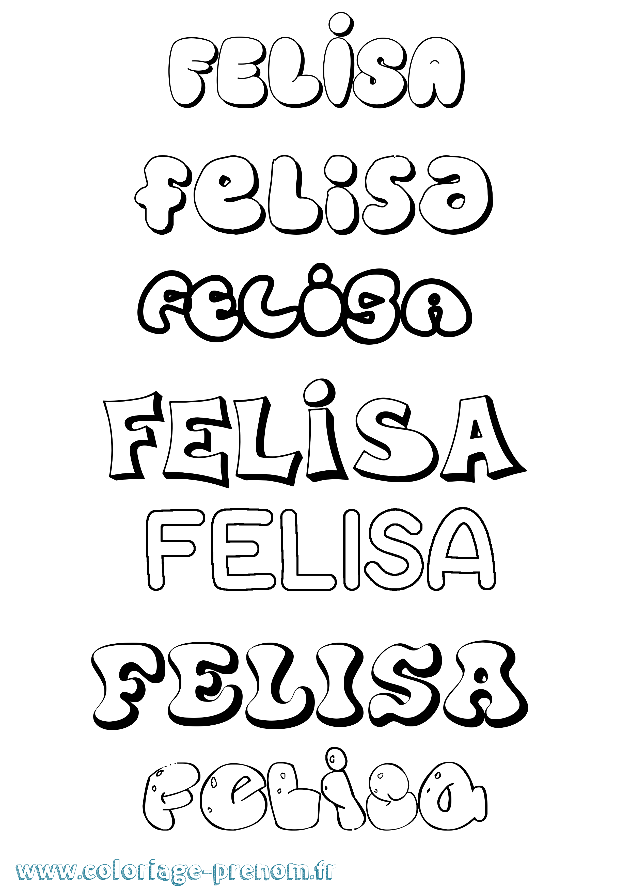 Coloriage Felisa Bubble Coloriage prénom Felisa Bubble