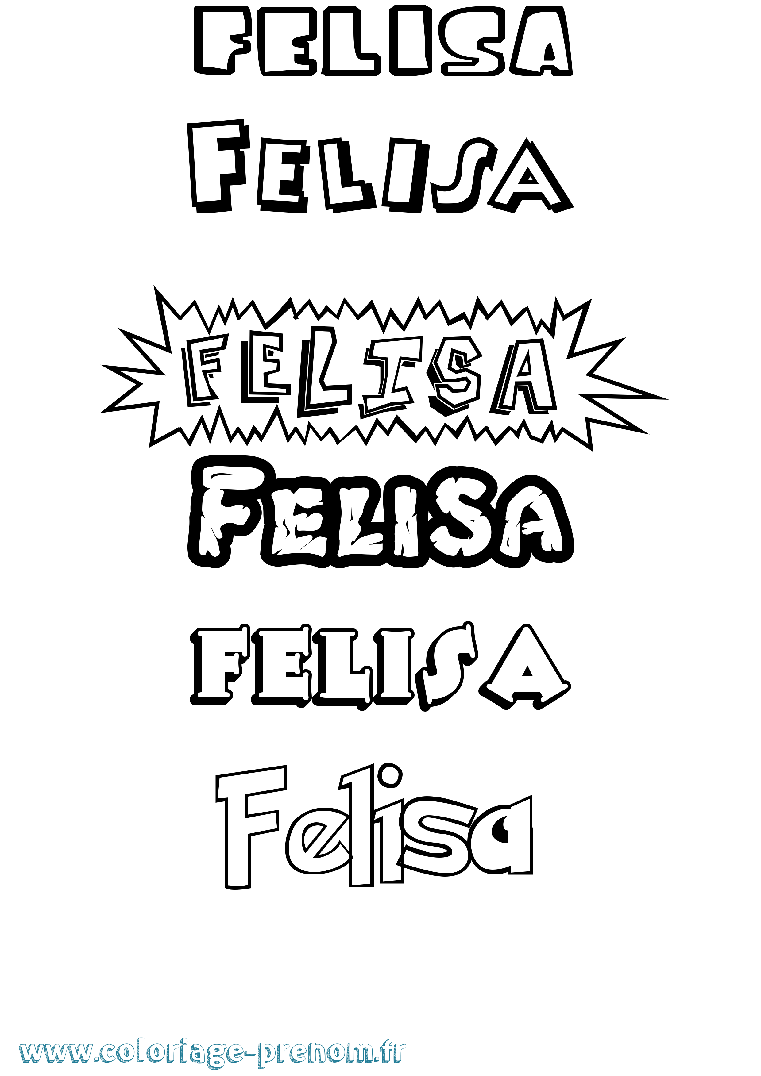 Coloriage Felisa Dessin Animé Coloriage prénom Felisa Dessin Animé