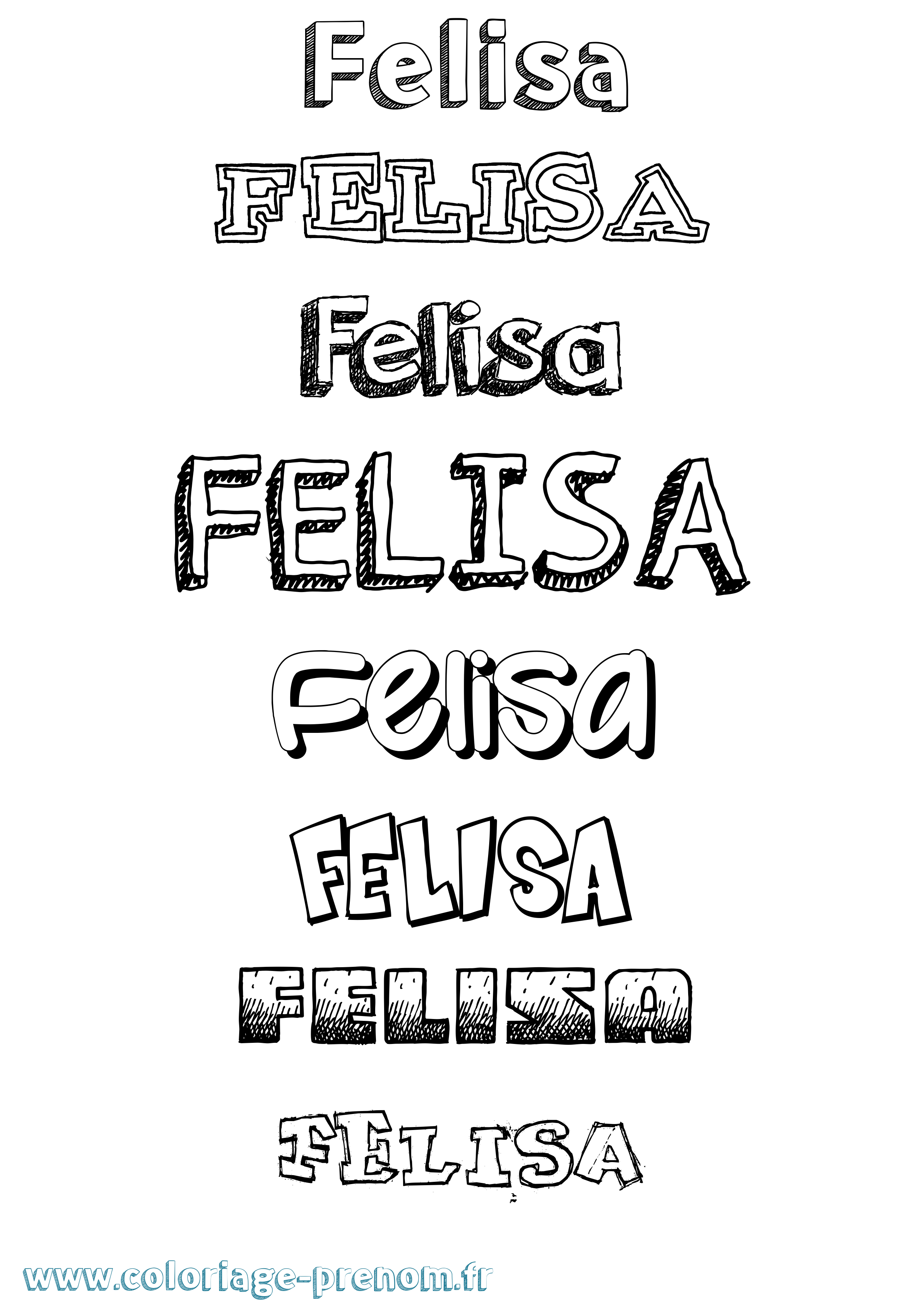Coloriage Felisa Dessiné Coloriage prénom Felisa Dessiné