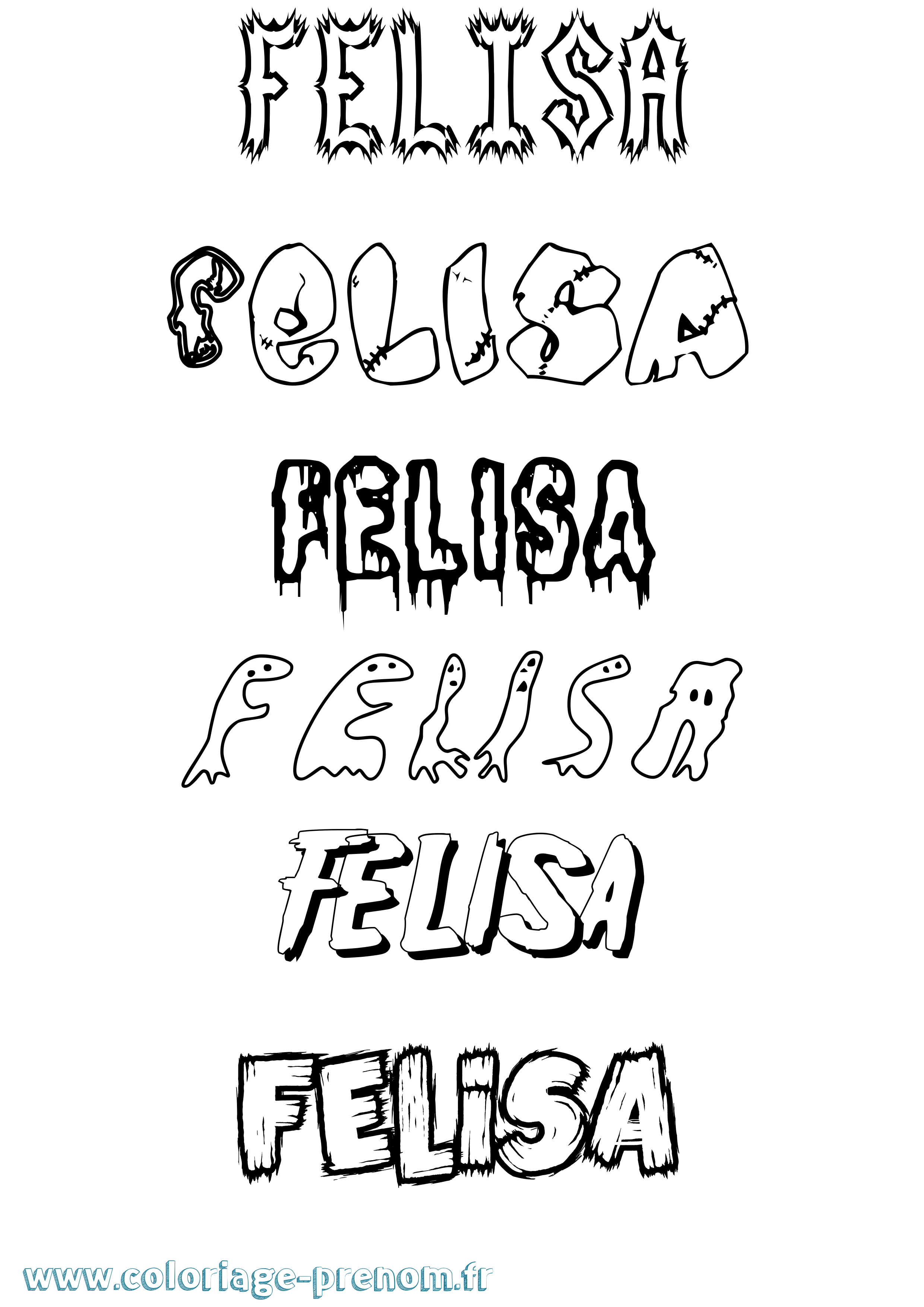 Coloriage Felisa Frisson Coloriage prénom Felisa Frisson