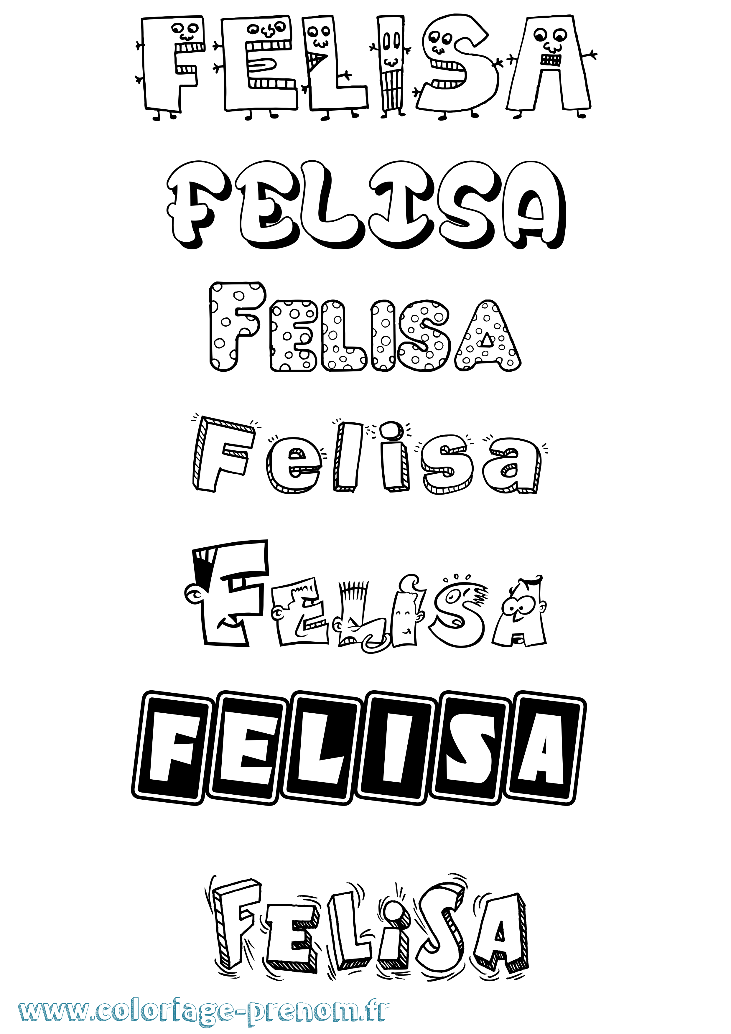 Coloriage Felisa Fun Coloriage prénom Felisa Fun
