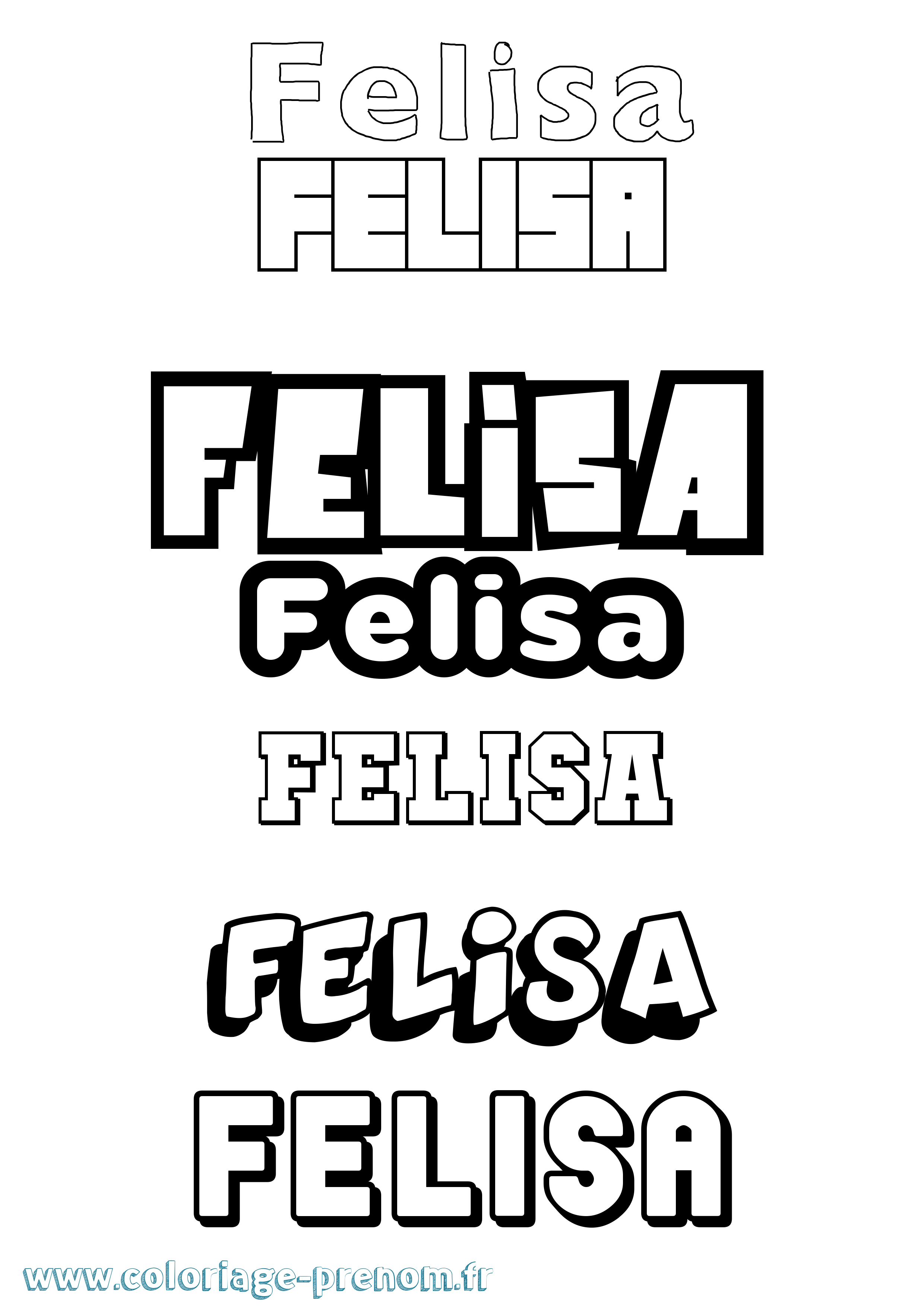 Coloriage Felisa Simple Coloriage prénom Felisa Simple