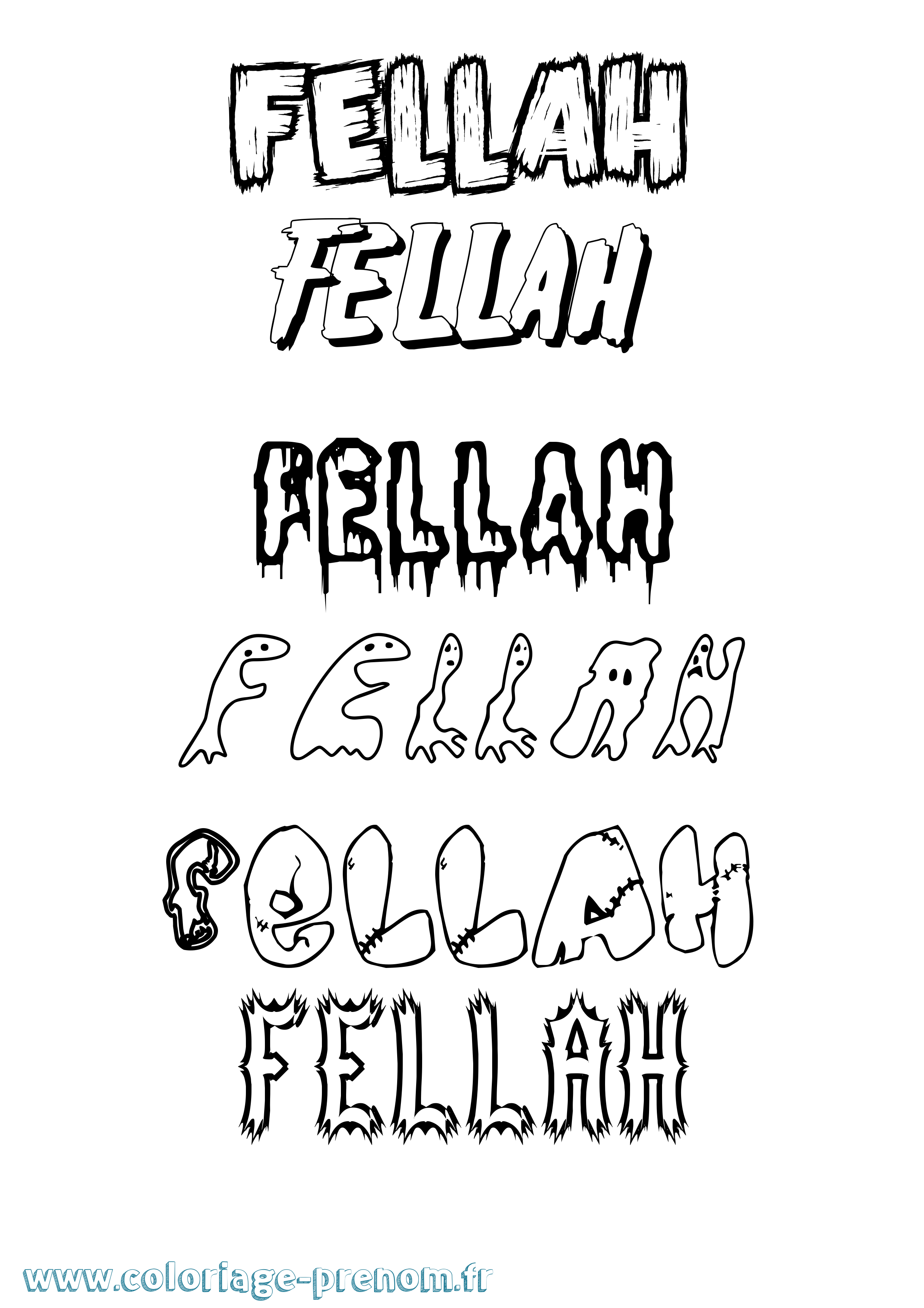 Coloriage Fellah Frisson Coloriage prénom Fellah Frisson