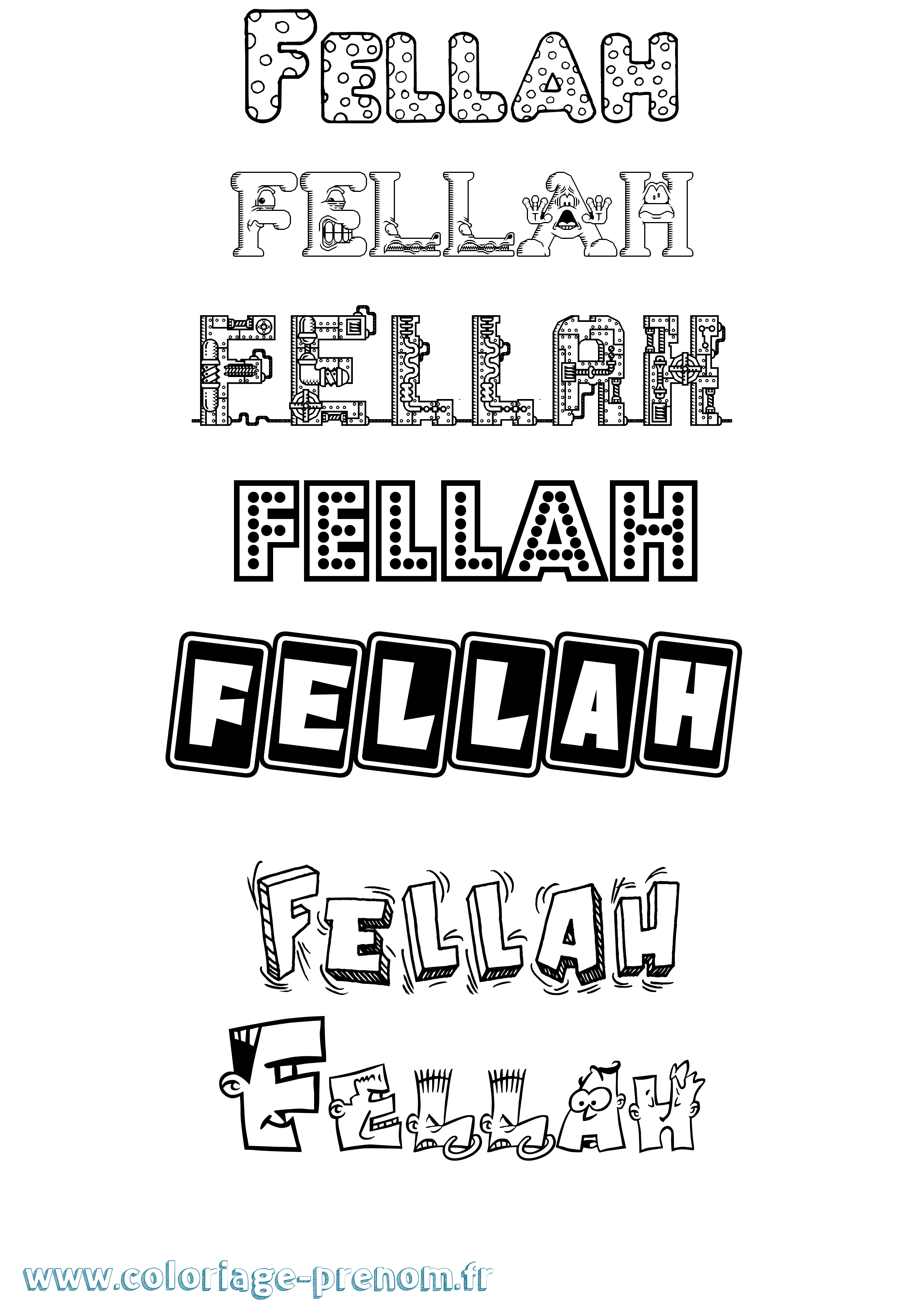 Coloriage Fellah Fun Coloriage prénom Fellah Fun