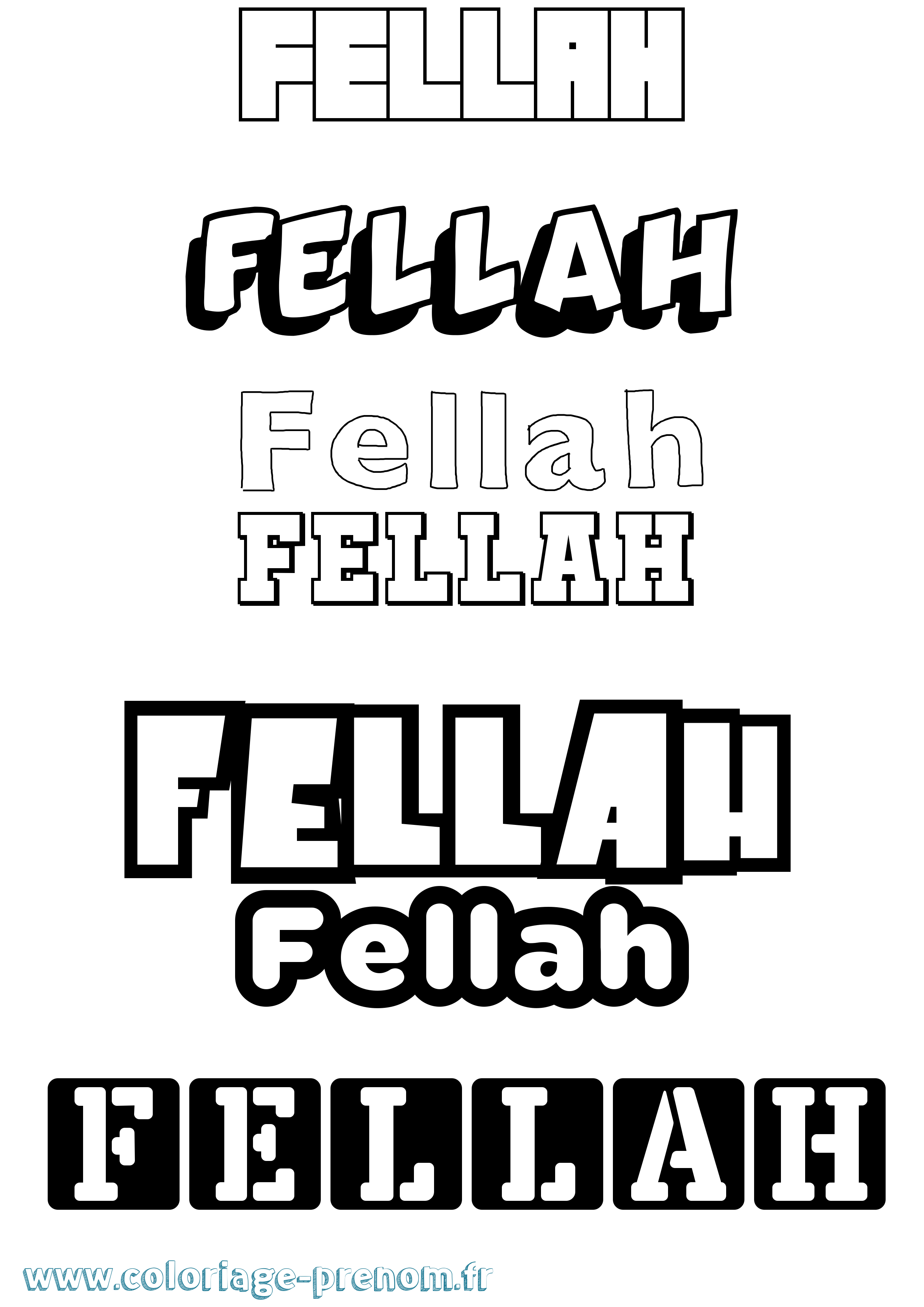 Coloriage Fellah Simple Coloriage prénom Fellah Simple