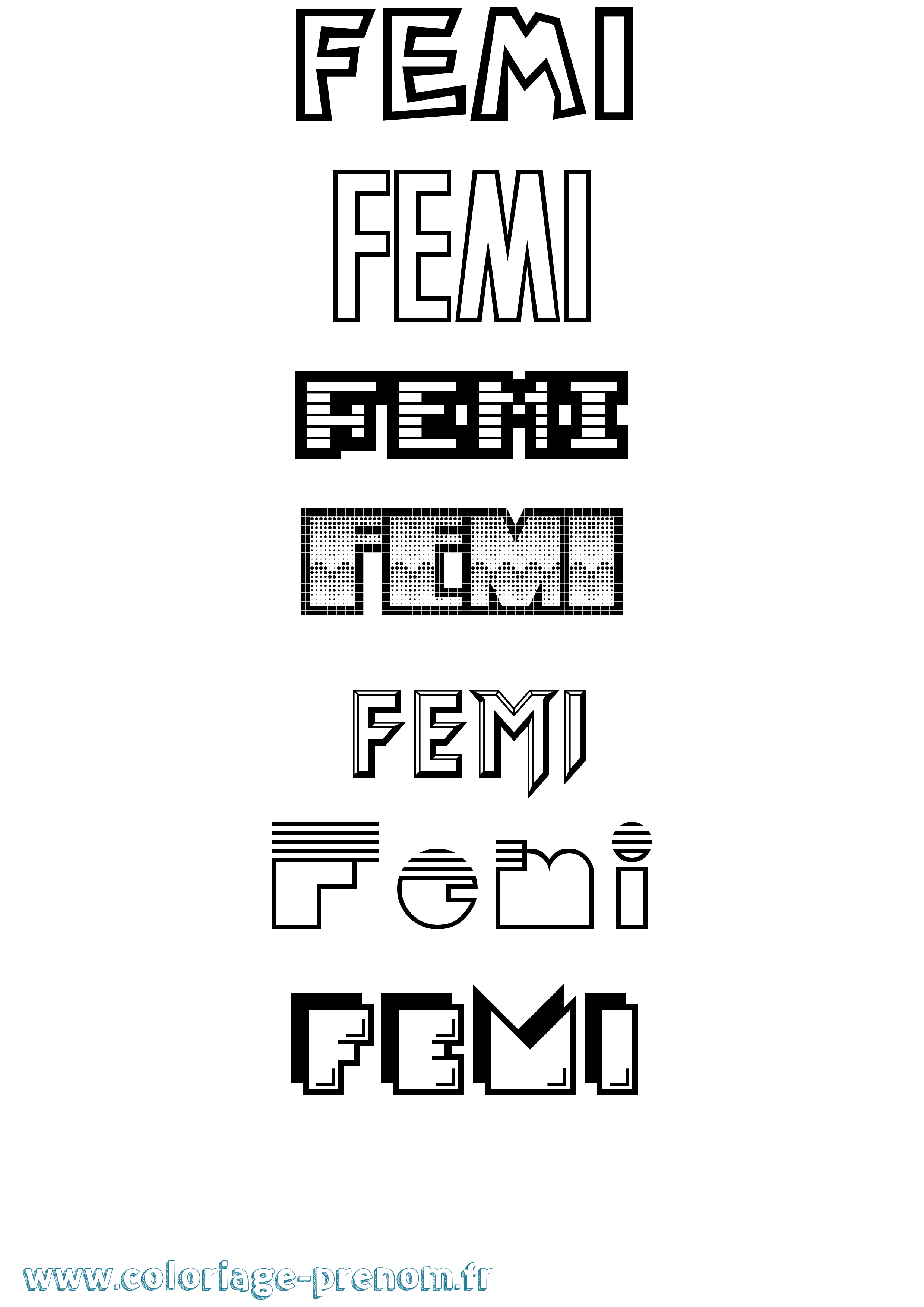 Coloriage Femi Jeux Vidéos Coloriage prénom Femi Jeux Vidéos