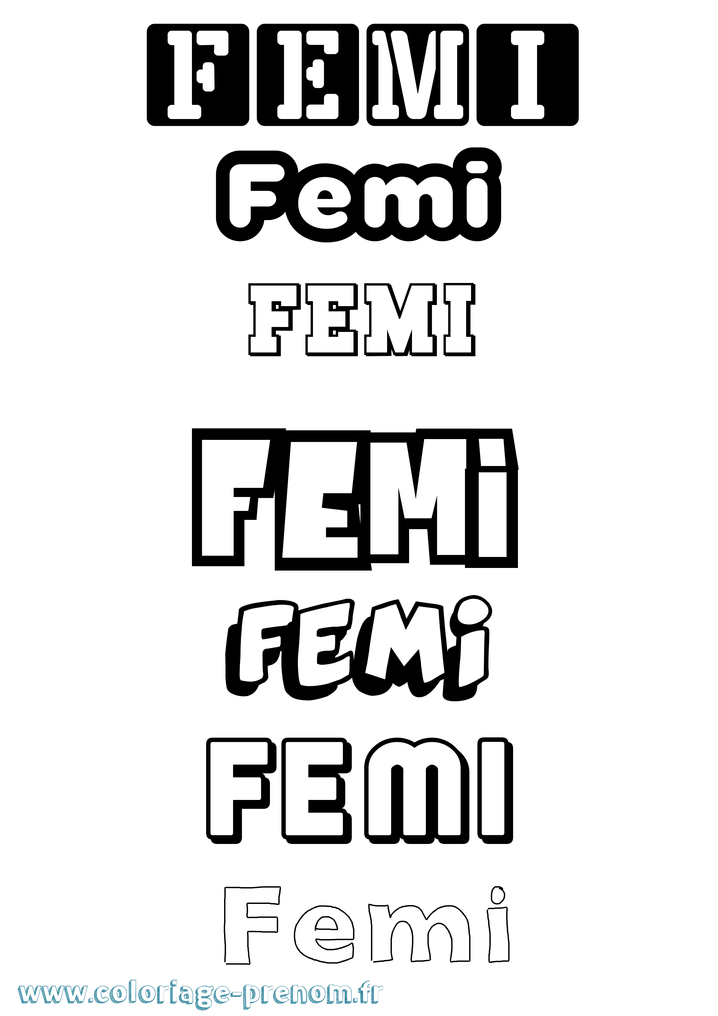 Coloriage Femi Simple Coloriage prénom Femi Simple