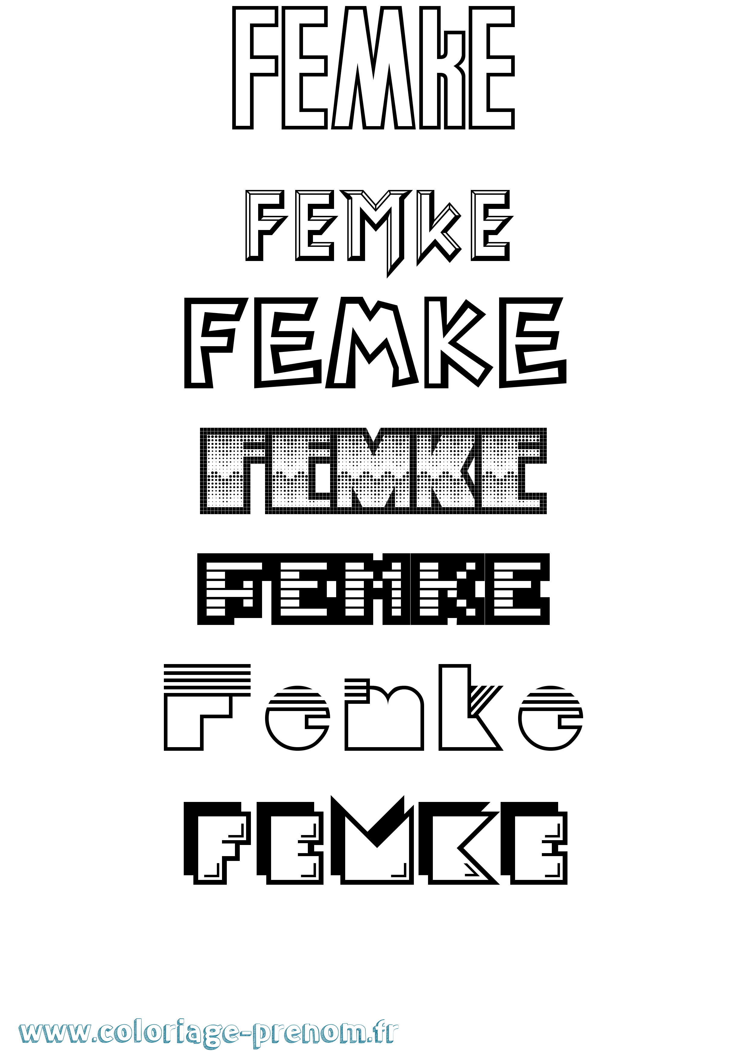Coloriage Femke Jeux Vidéos Coloriage prénom Femke Jeux Vidéos