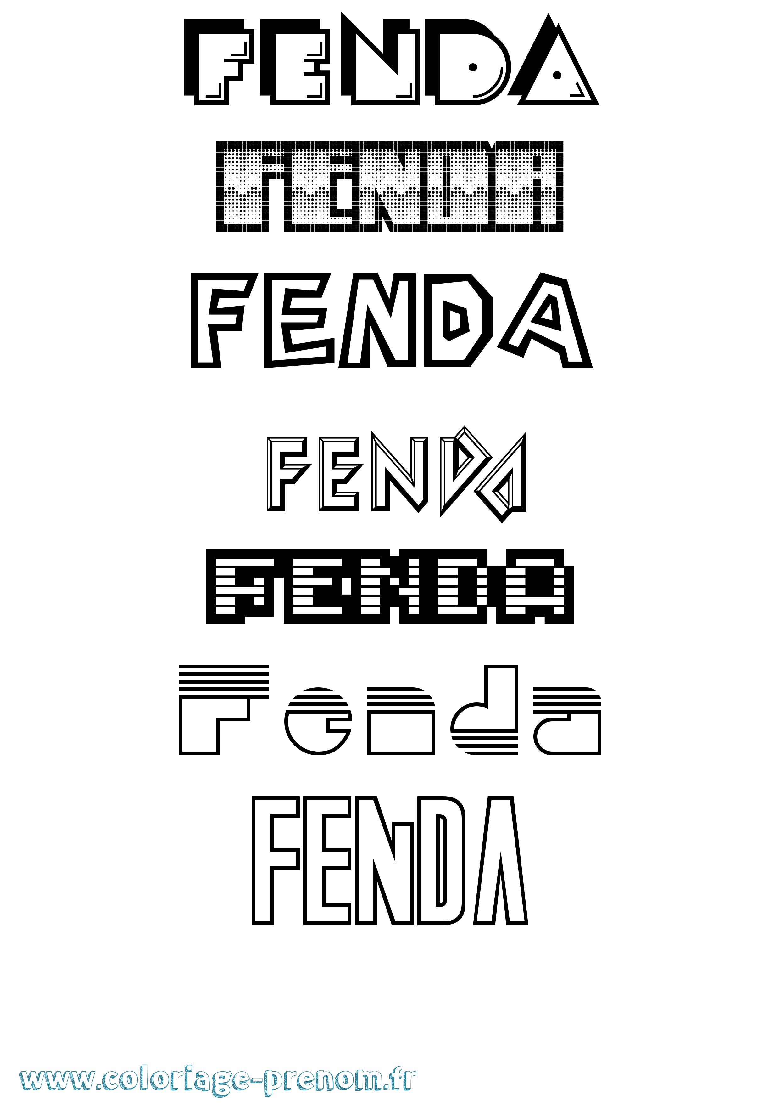 Coloriage Fenda Jeux Vidéos Coloriage prénom Fenda Jeux Vidéos