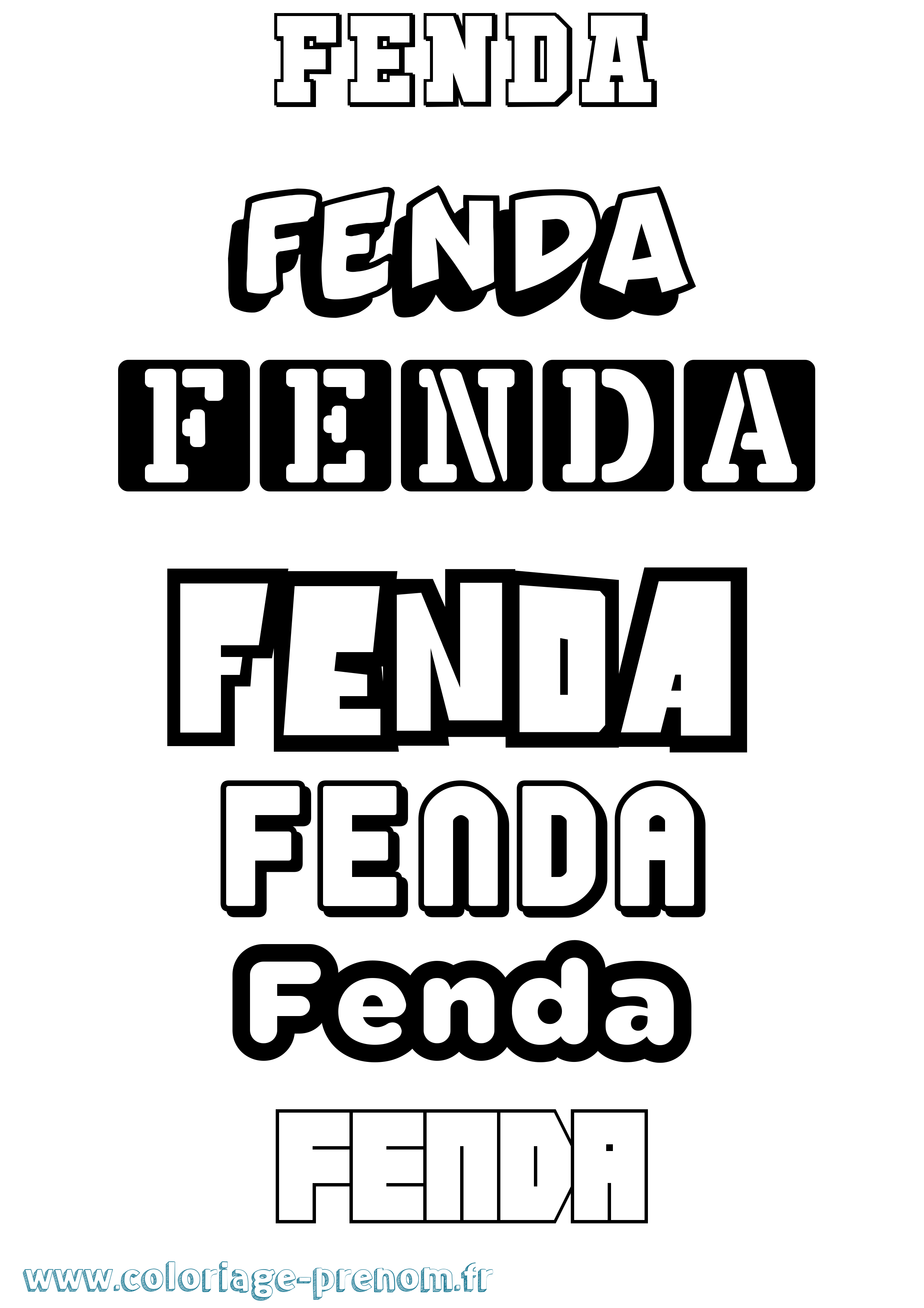 Coloriage Fenda Simple Coloriage prénom Fenda Simple