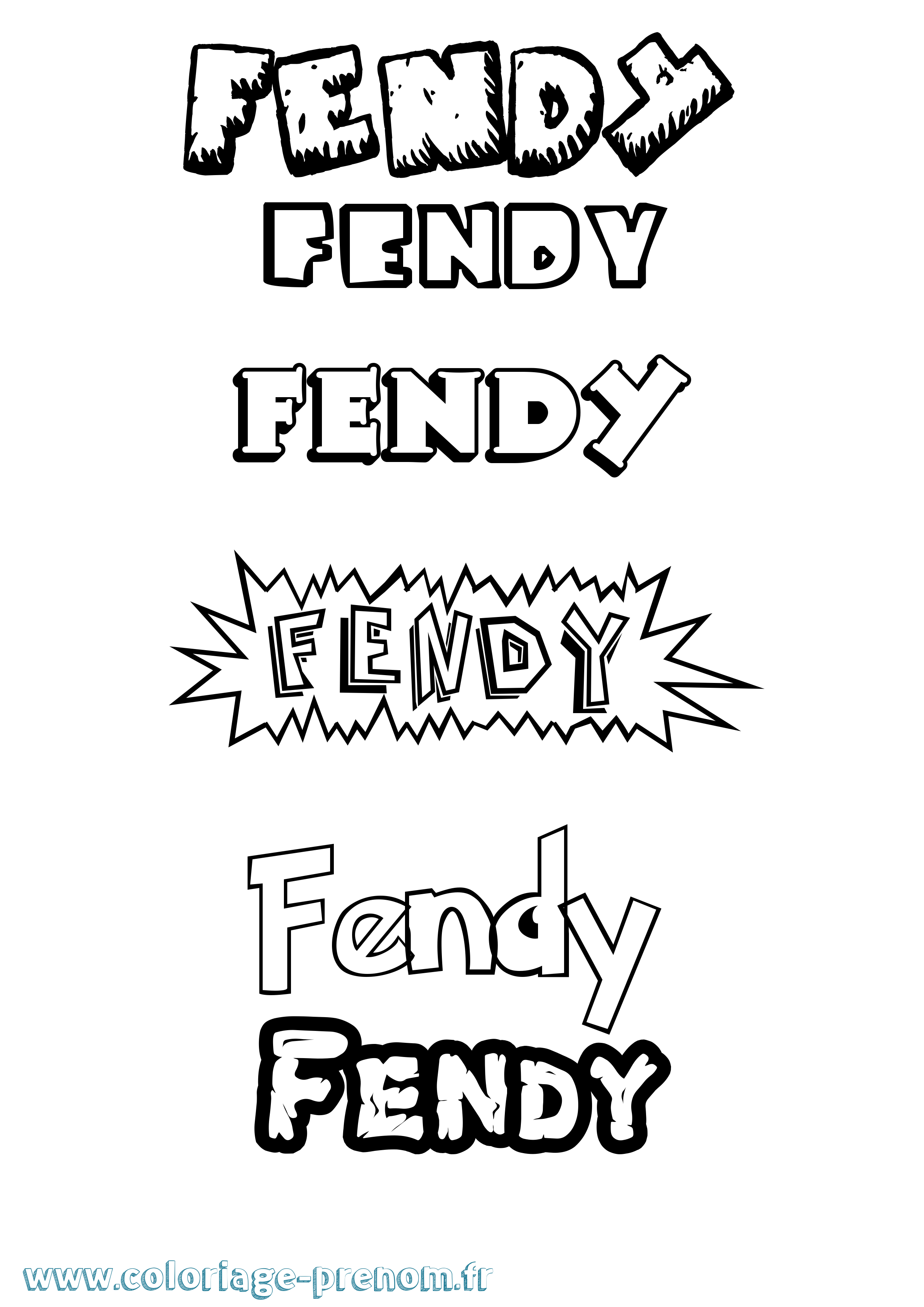 Coloriage Fendy Dessin Animé Coloriage prénom Fendy Dessin Animé