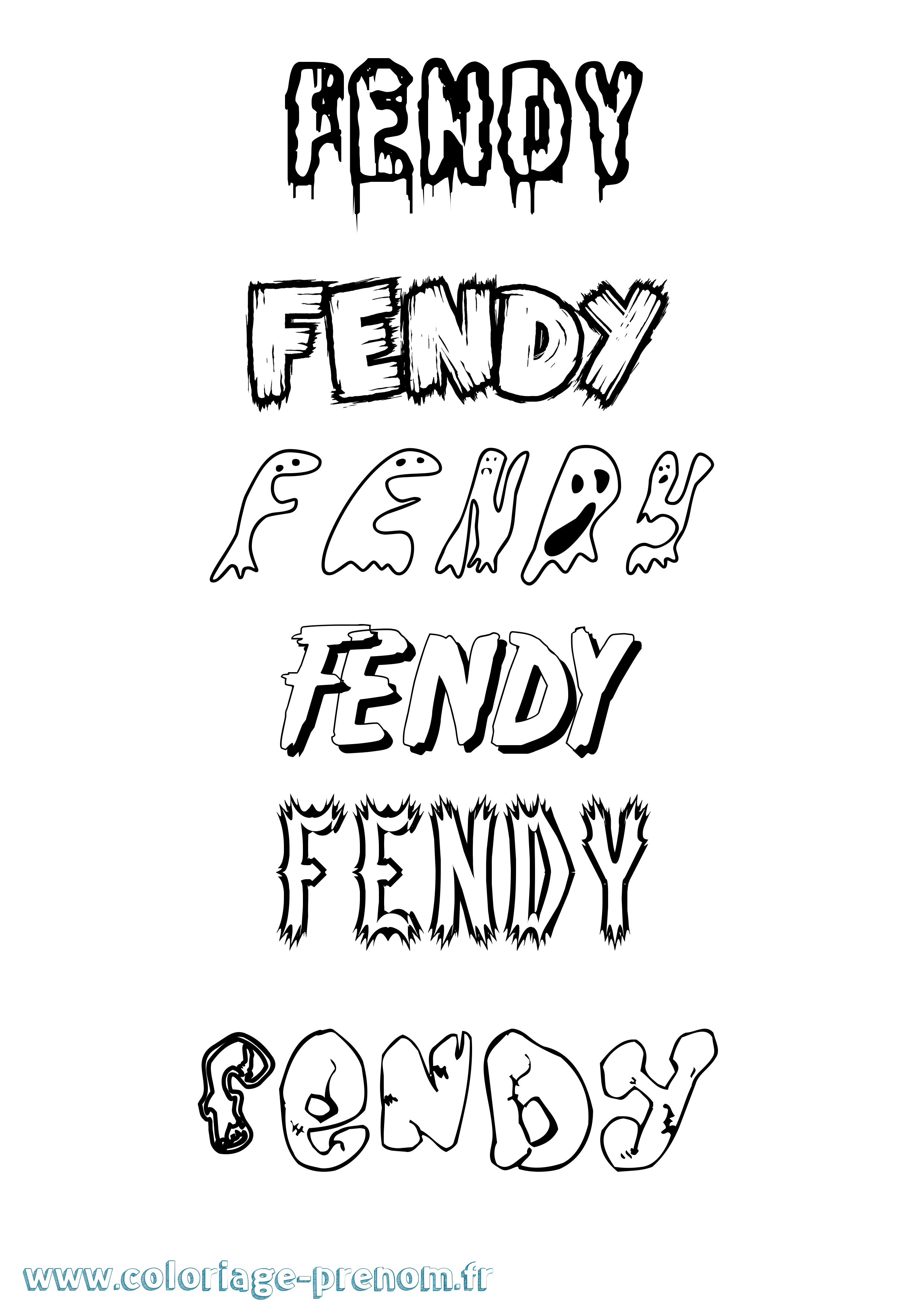 Coloriage Fendy Frisson Coloriage prénom Fendy Frisson