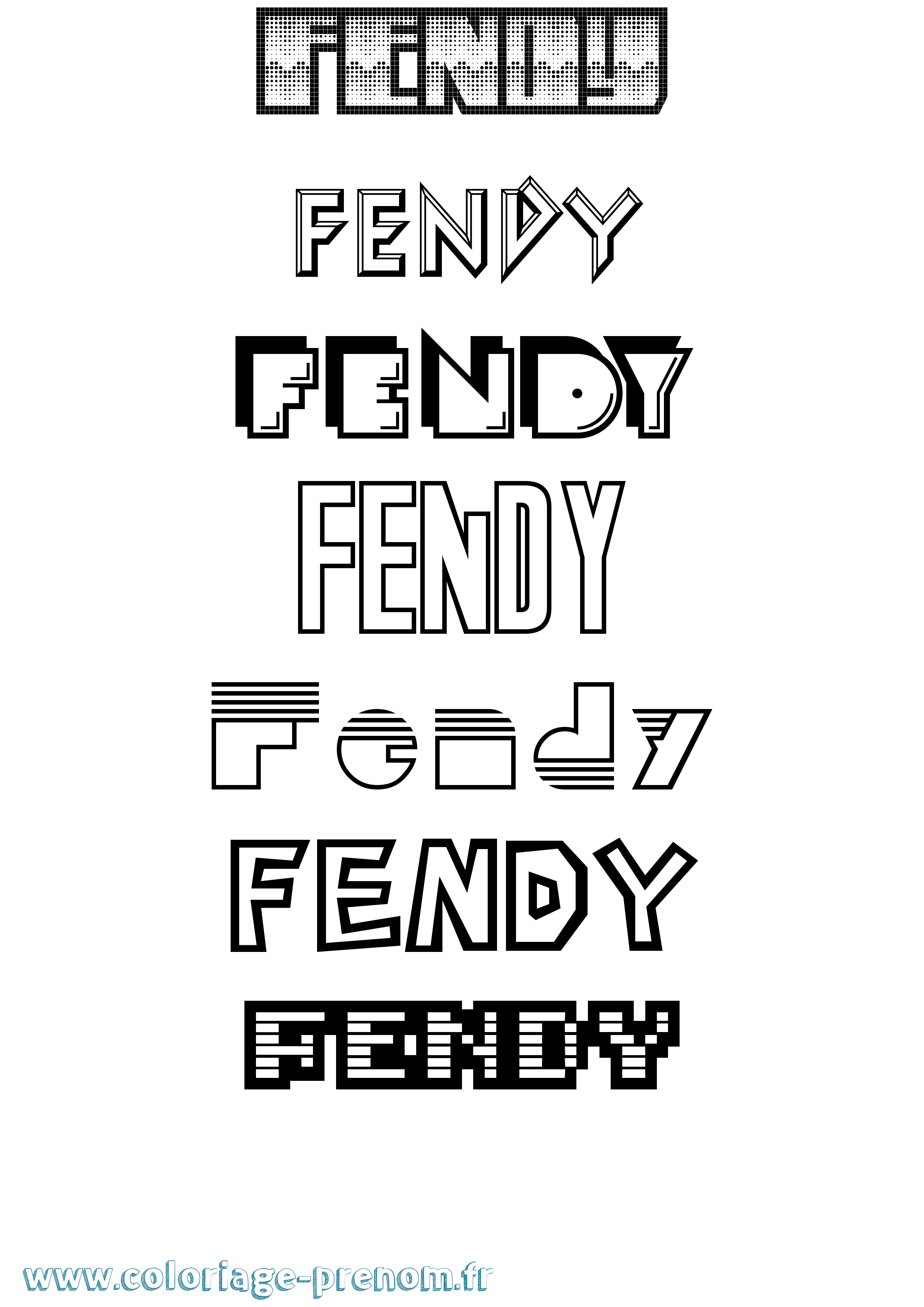 Coloriage Fendy Jeux Vidéos Coloriage prénom Fendy Jeux Vidéos