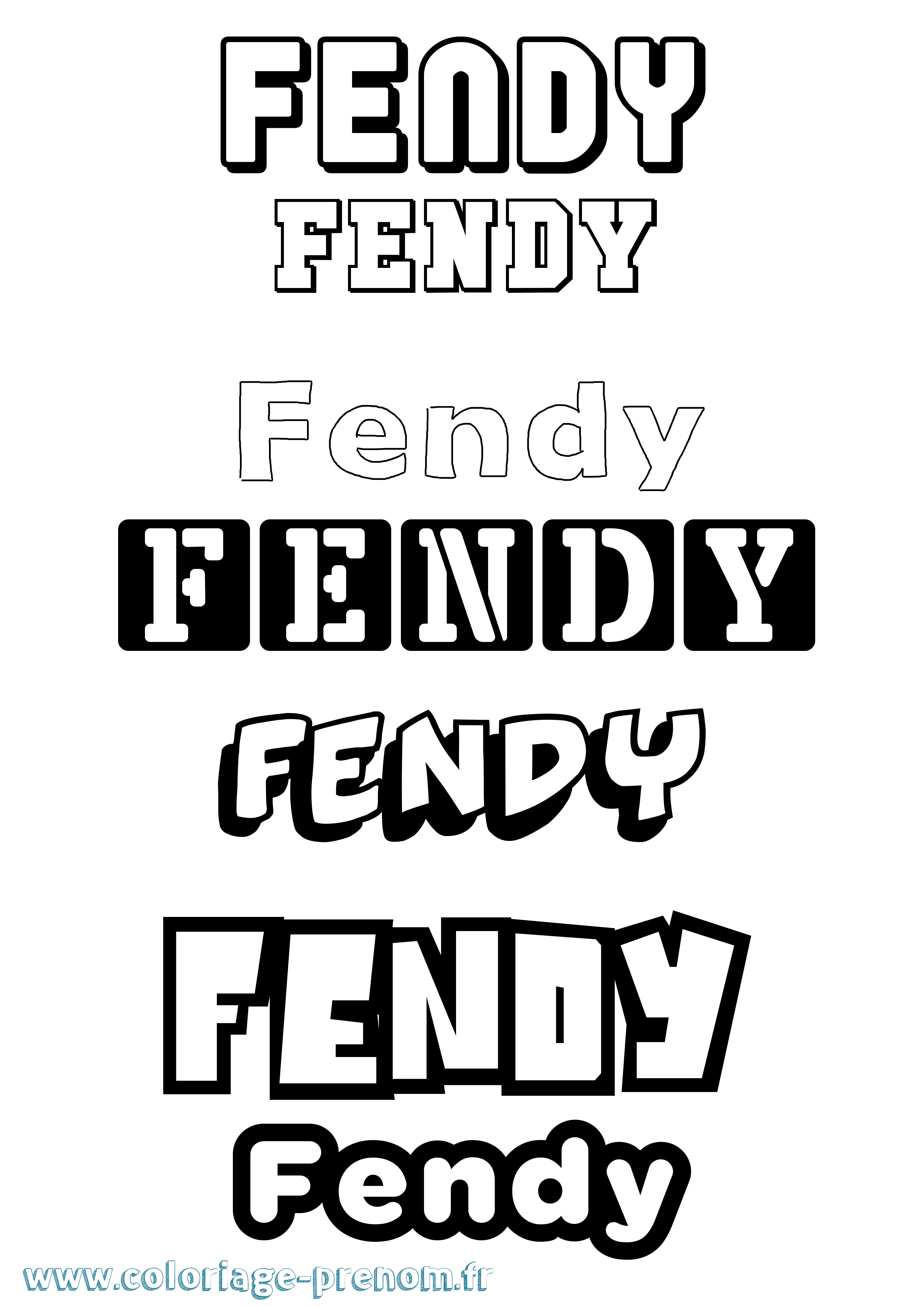 Coloriage Fendy Simple Coloriage prénom Fendy Simple