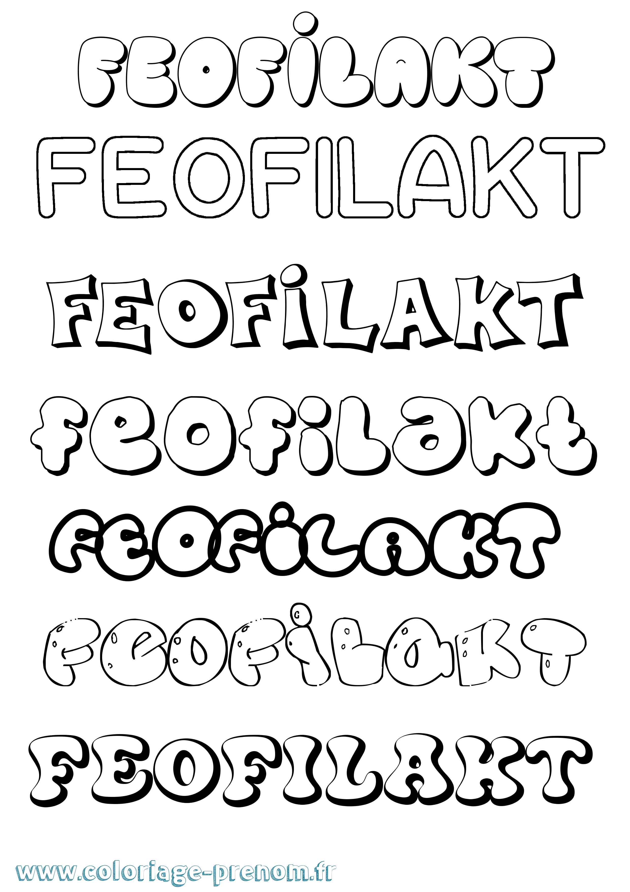 Coloriage Feofilakt Bubble Coloriage prénom Feofilakt Bubble