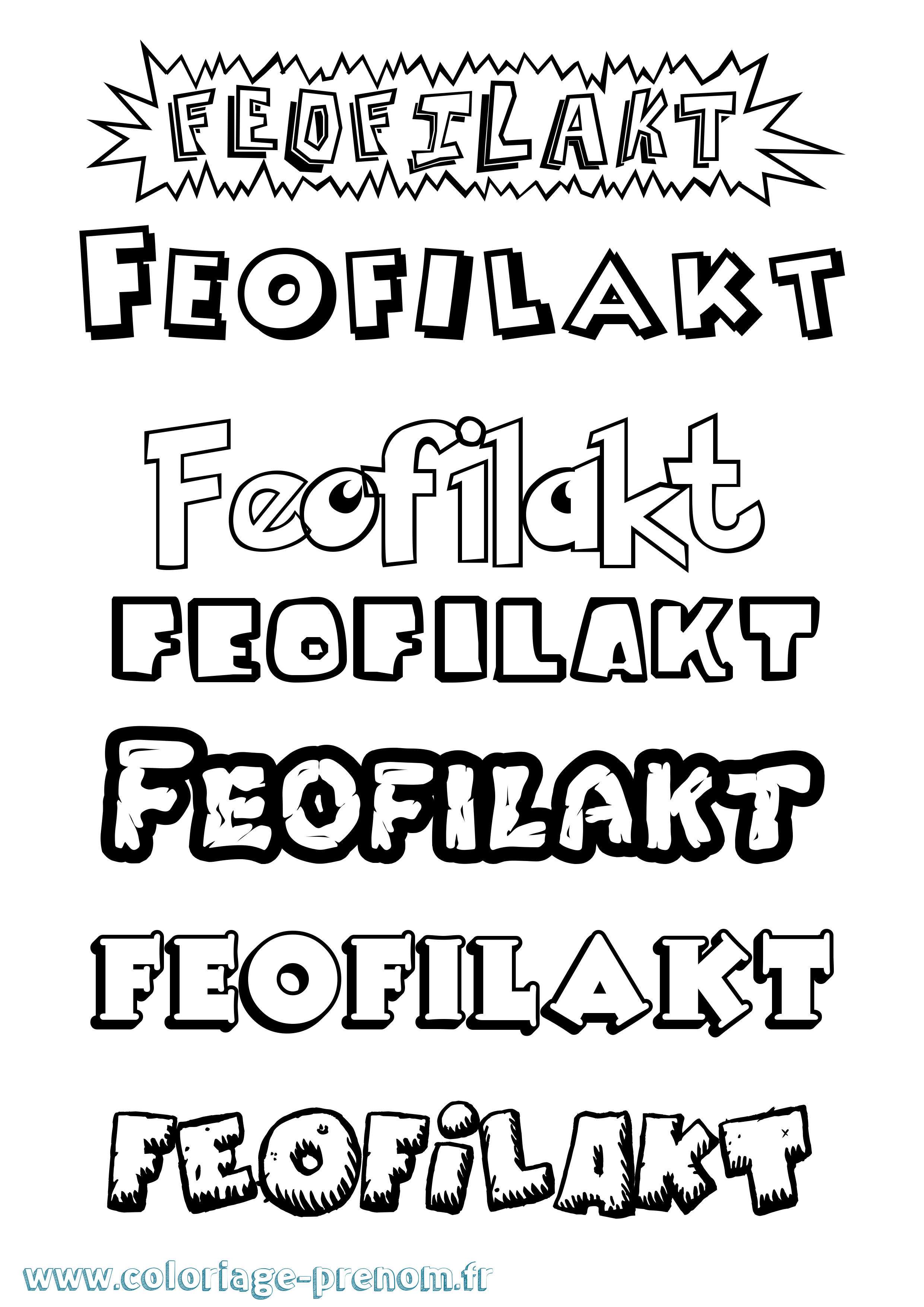 Coloriage Feofilakt Dessin Animé Coloriage prénom Feofilakt Dessin Animé