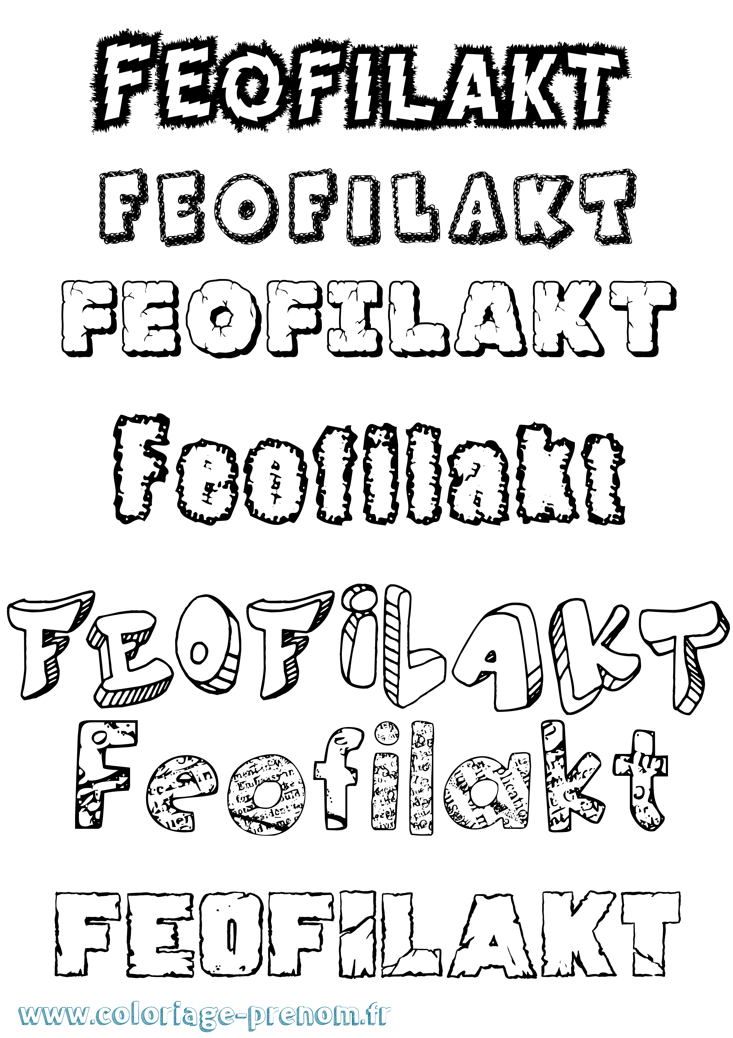 Coloriage Feofilakt Destructuré Coloriage prénom Feofilakt Destructuré